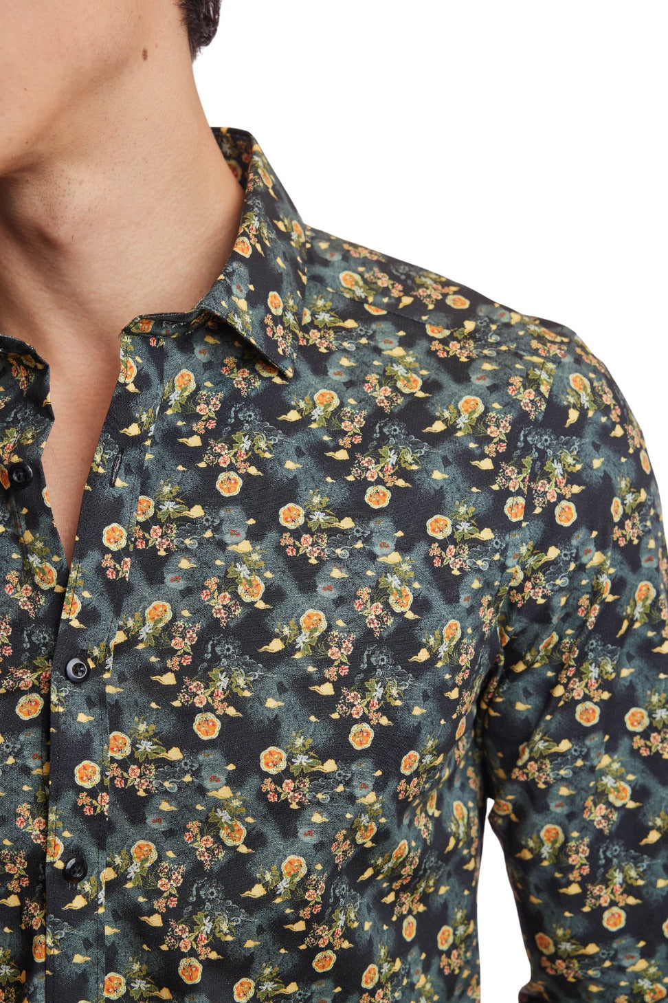 Samuel Spread Collar Shirt - Night Garden
