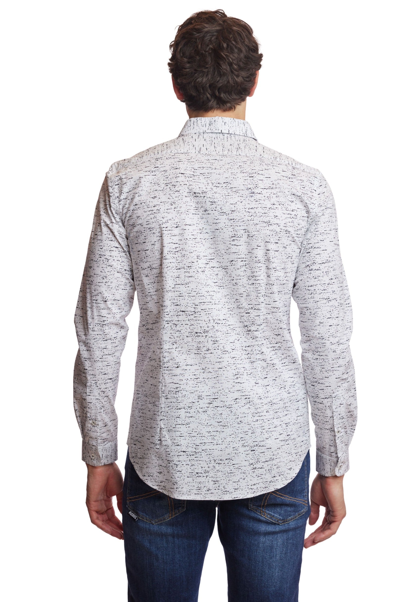 Samuel Spread Collar Shirt - Morse Code