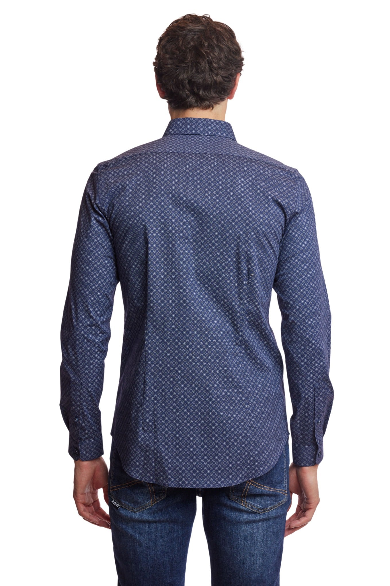 Brian Button Down Shirt - Navy Light Blue