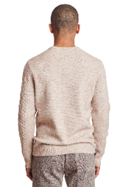 Diamond Cable Crew Sweater - Vanilla Latte