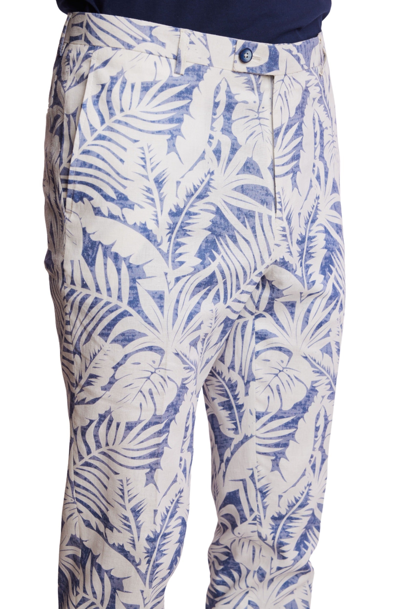 Downing Pants - slim - Faded Blue Leaf