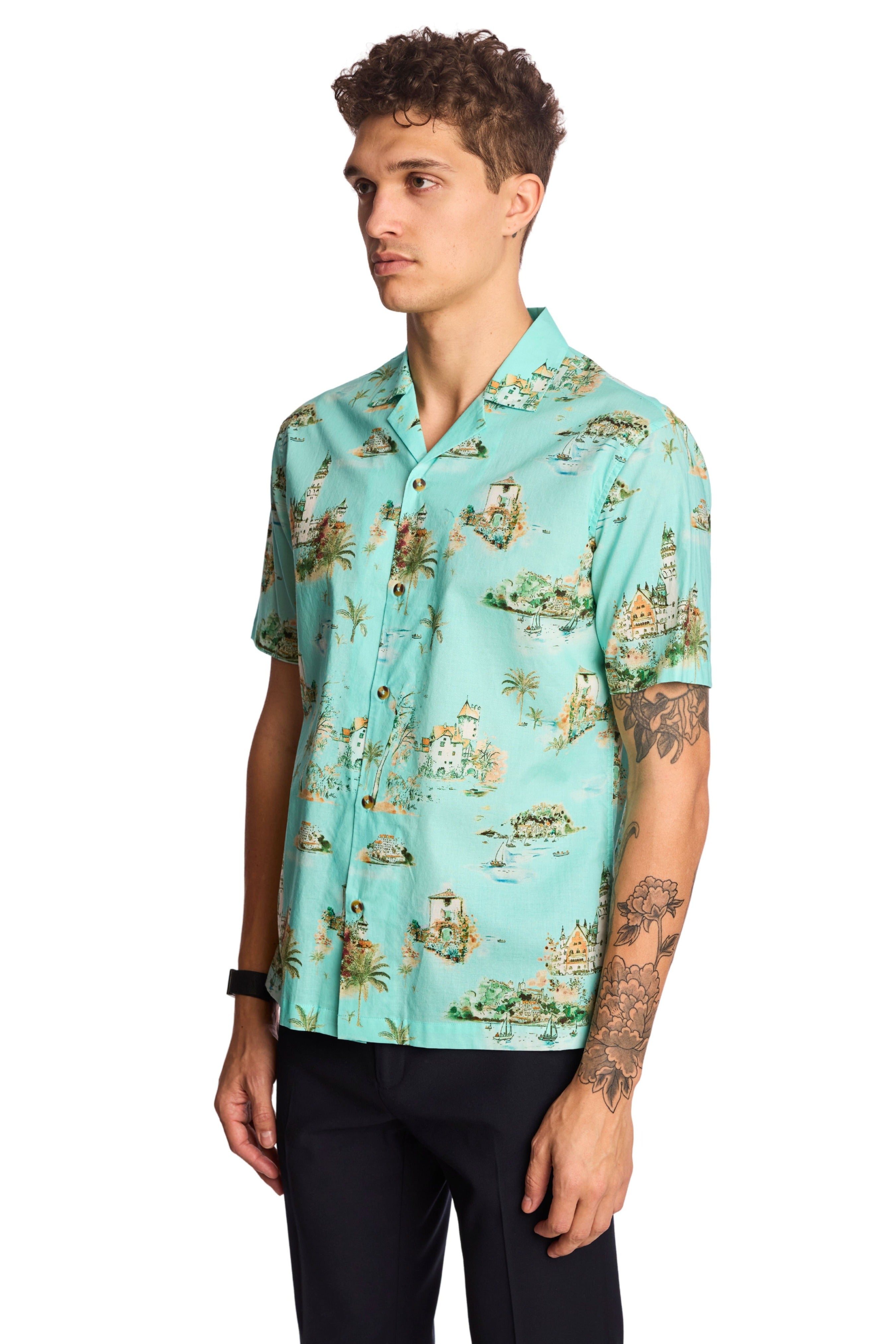 Camp Collar Shirt - Green Summer Island