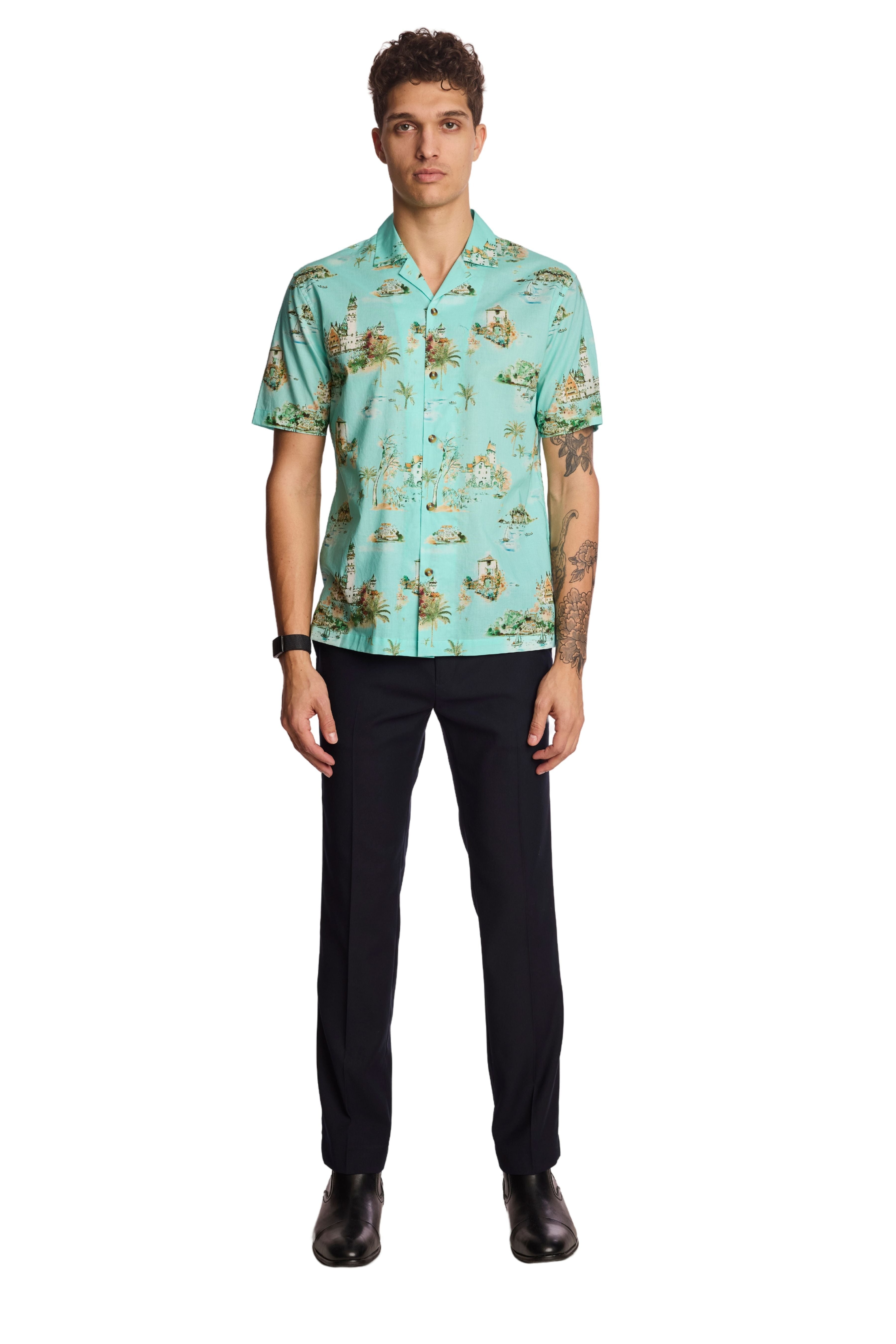 Camp Collar Shirt - Green Summer Island