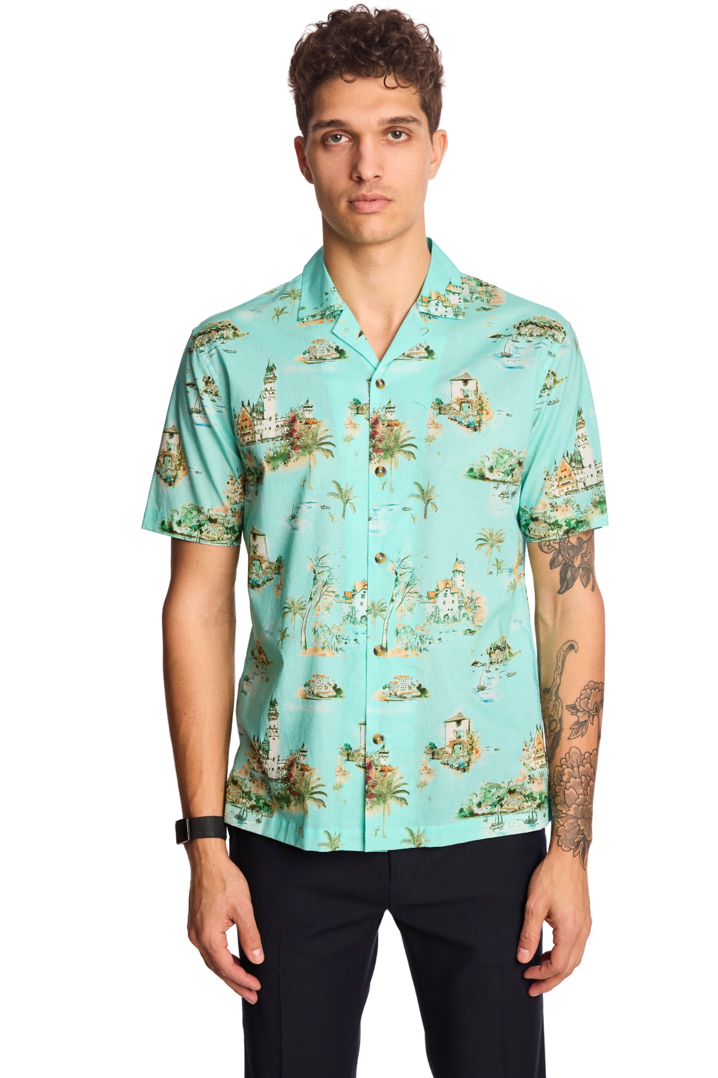 Camp Collar Shirt - Green Summer Island
