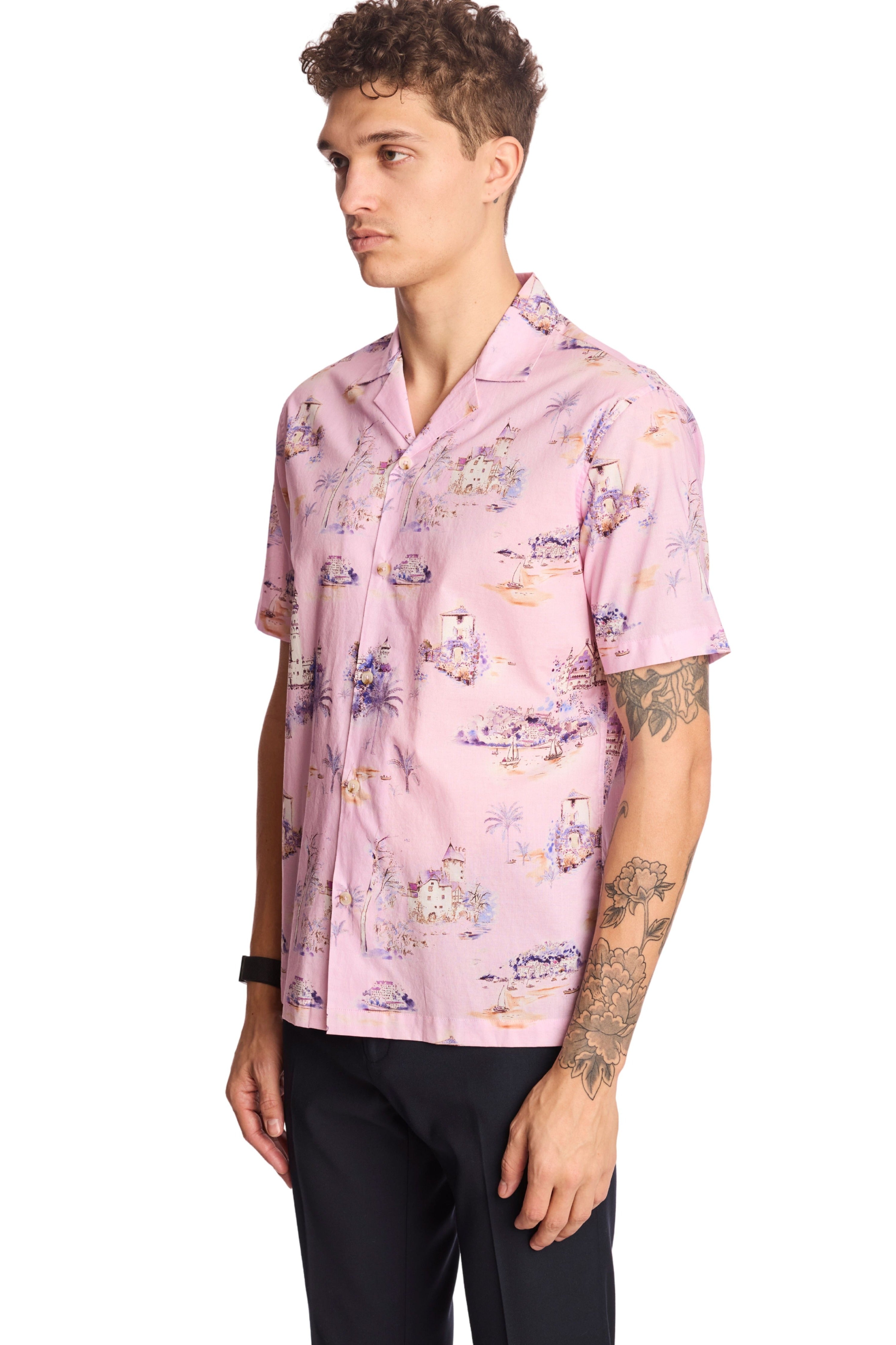 Camp Collar Shirt - Pink Summer Island