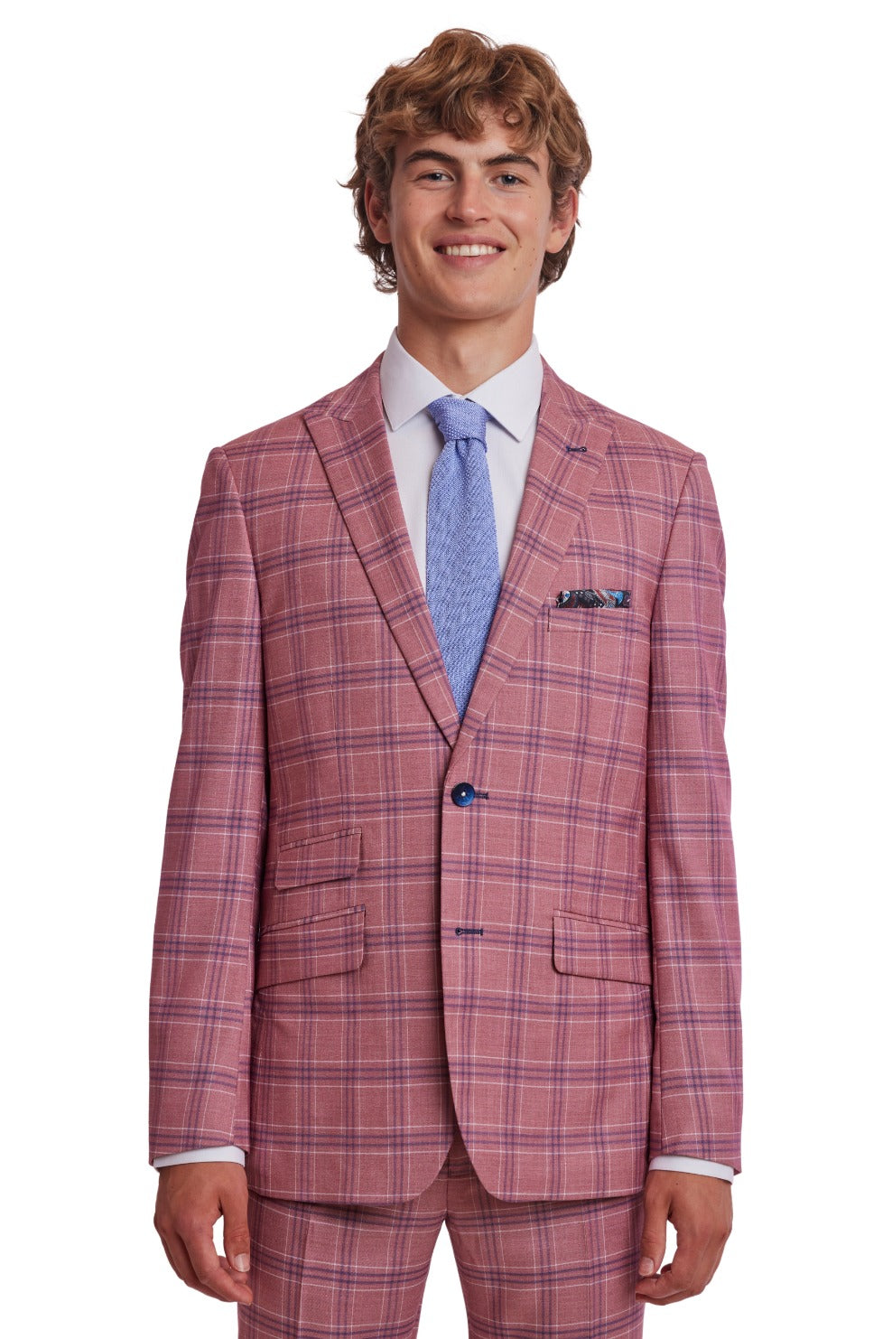 Ashton Peak Jacket - slim - Pink Blue White Check