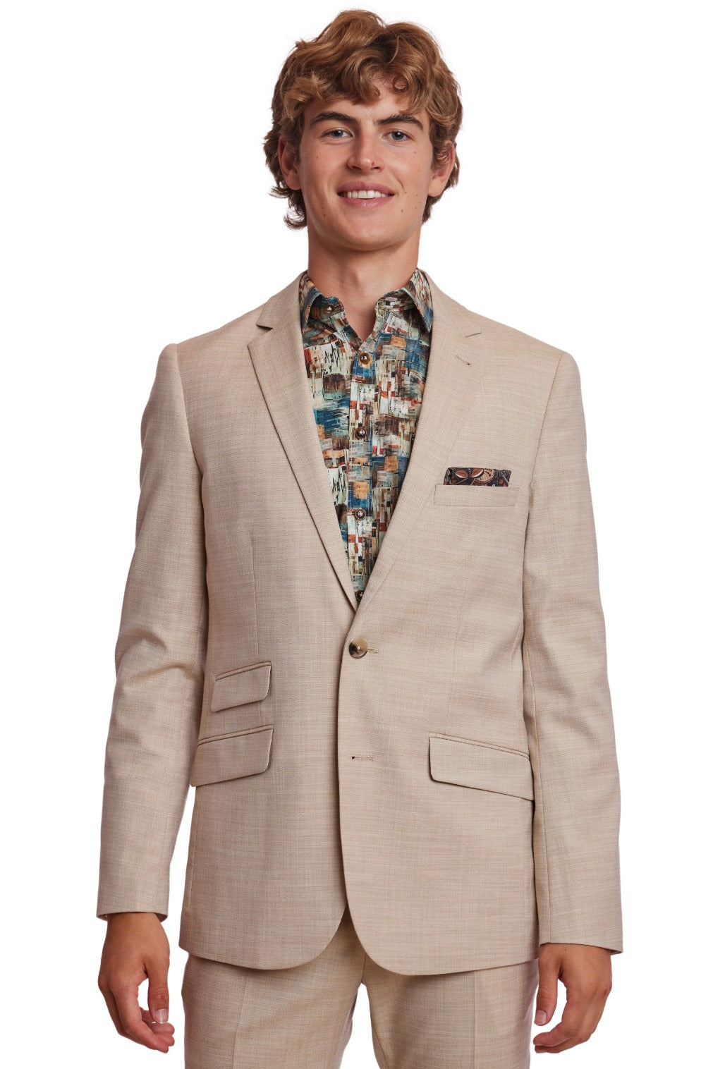 Dover Notch Jacket  - slim - Cream Beige Shark