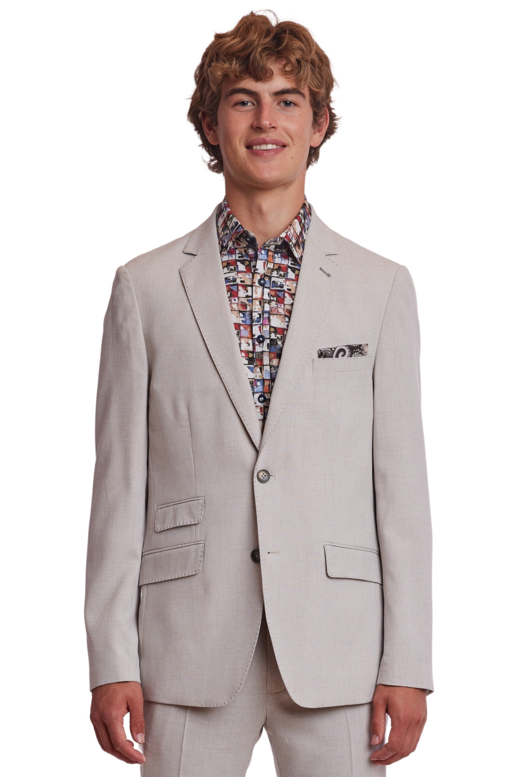 Dover Notch Jacket - slim - Lt Tan Melange
