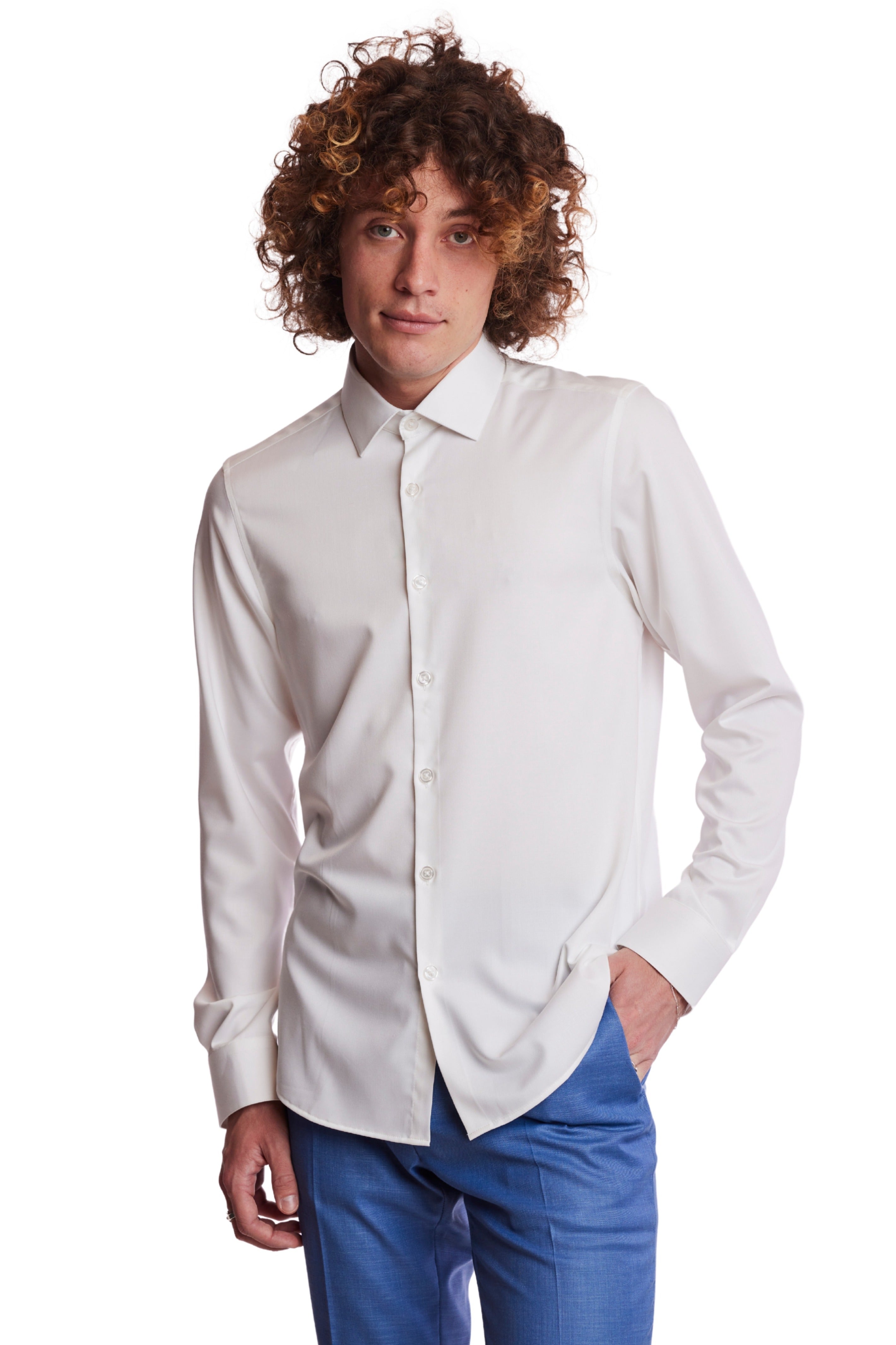Parker Pointed Collar Shirt - White