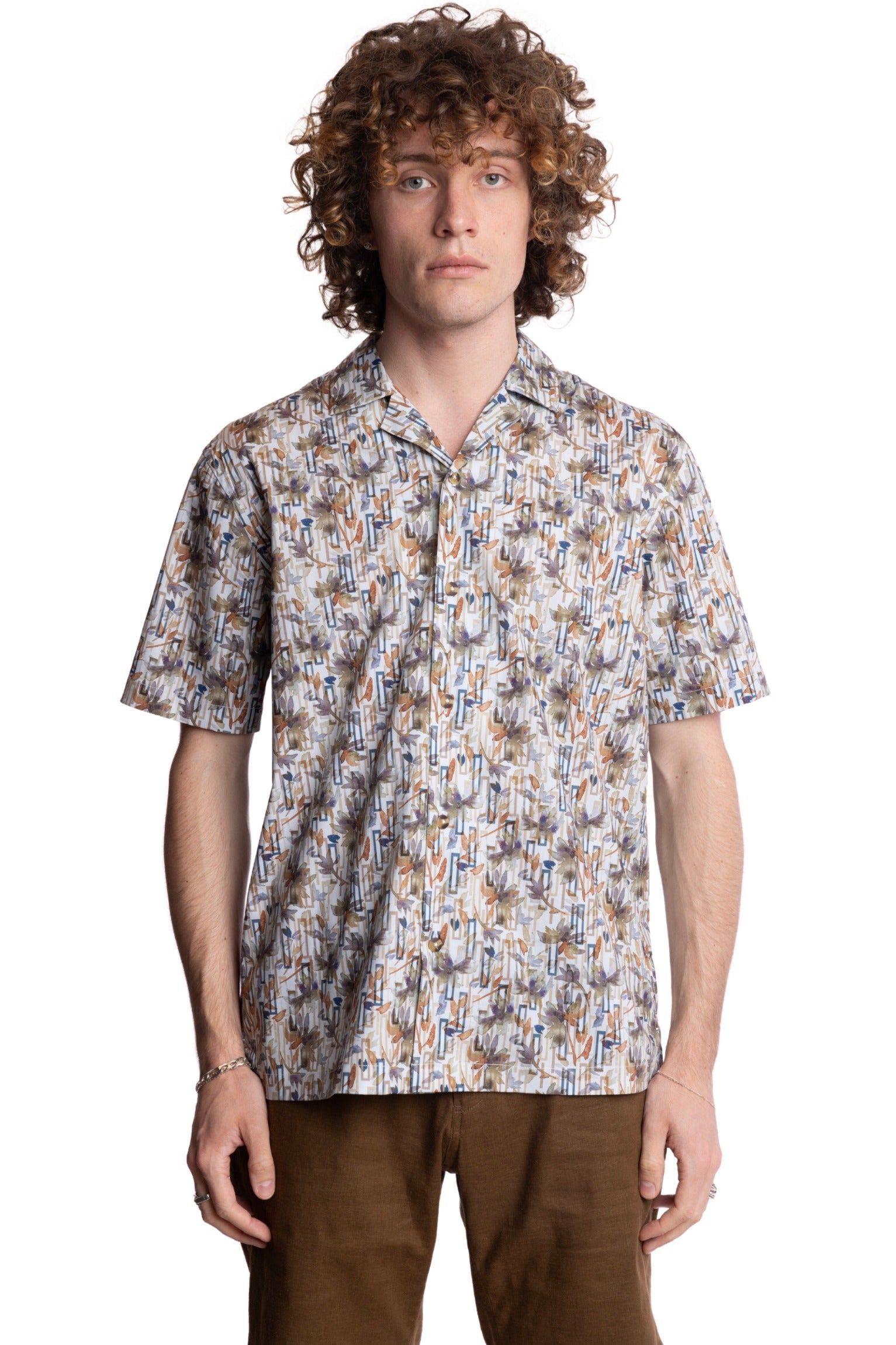 Camp Collar Shirt - Deep Teal Tobacco Multi