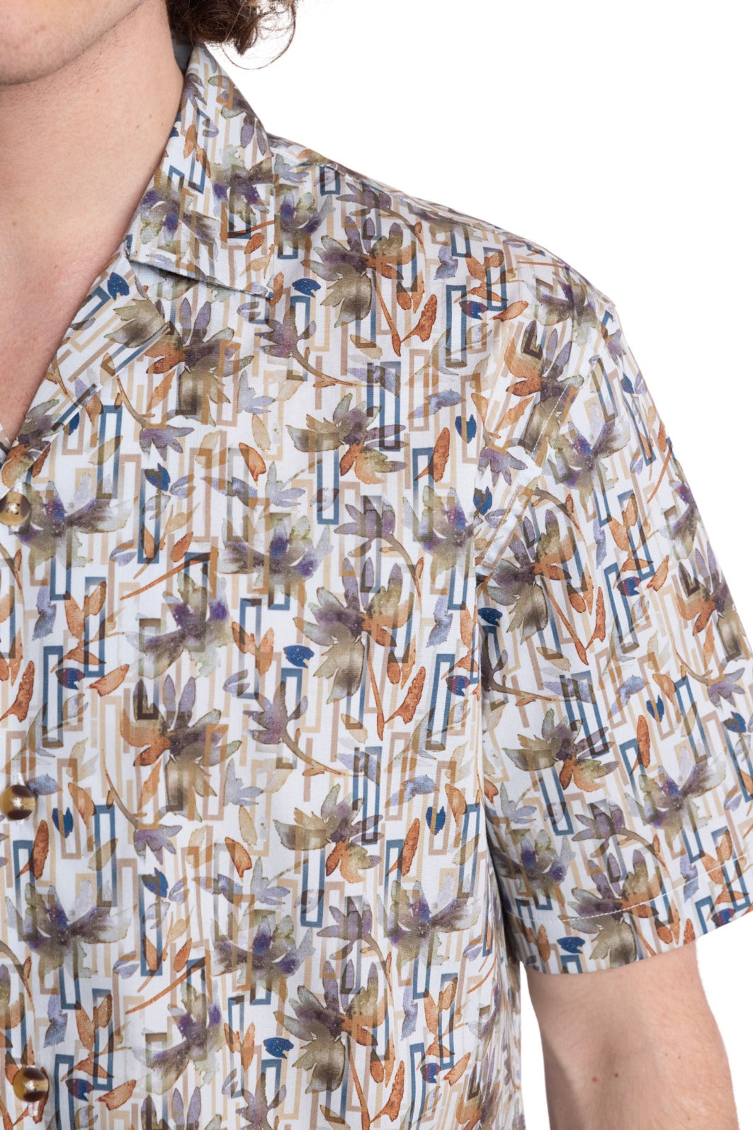 Camp Collar Shirt - Deep Teal Tobacco Multi