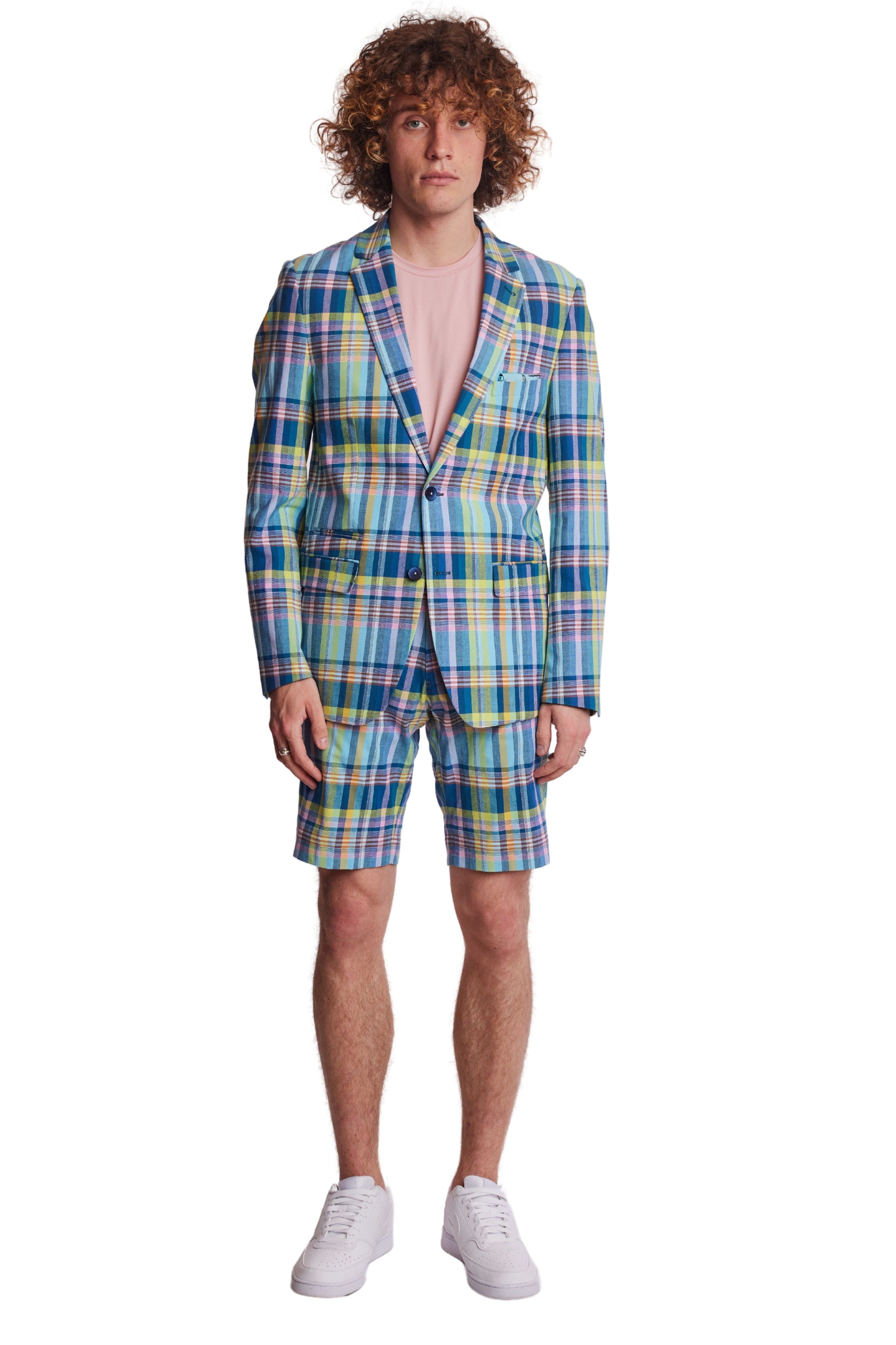 Dover Notch Jacket - slim - Pink Yellow Madras