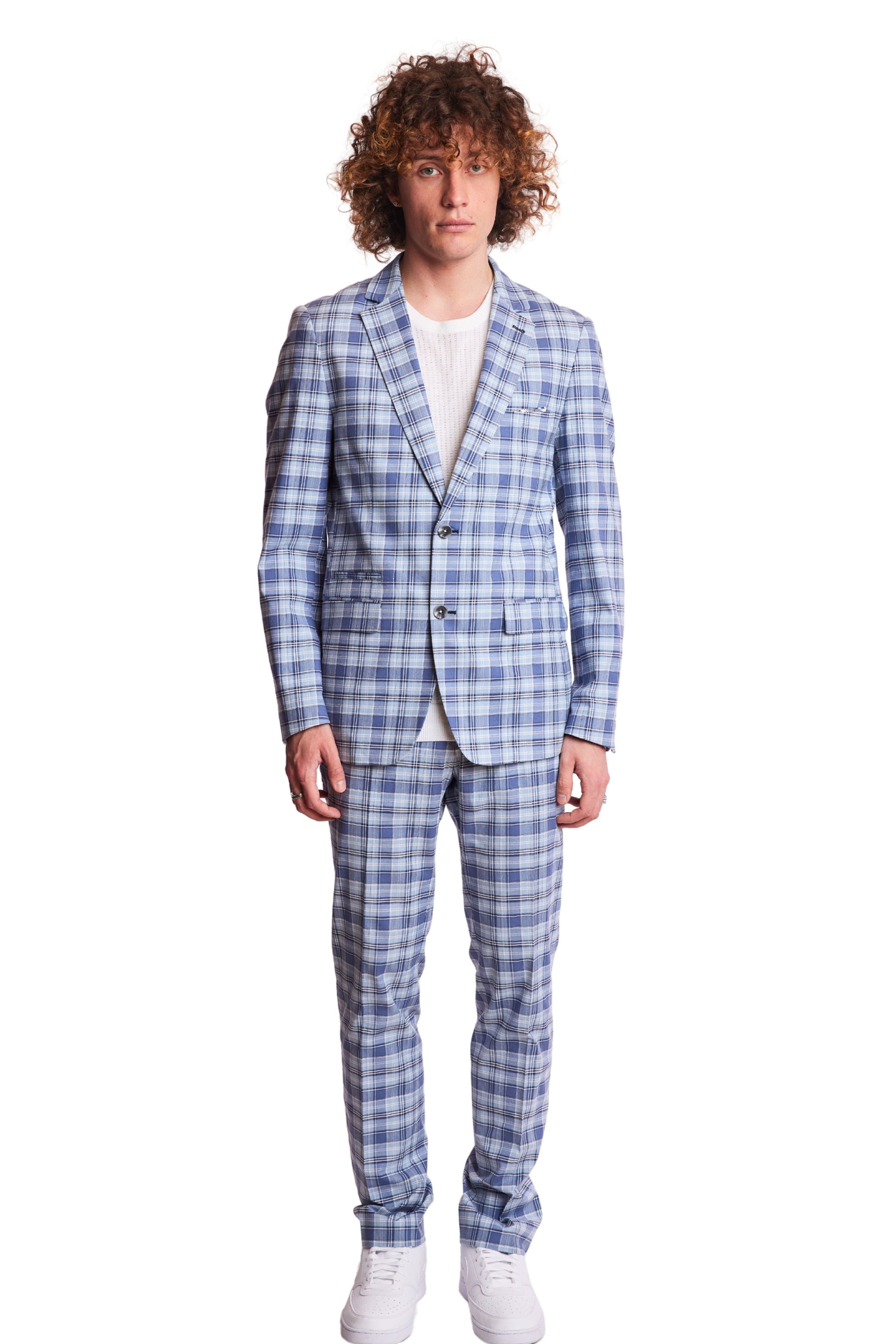 Dover Notch Jacket - slim - Blue Madras Check