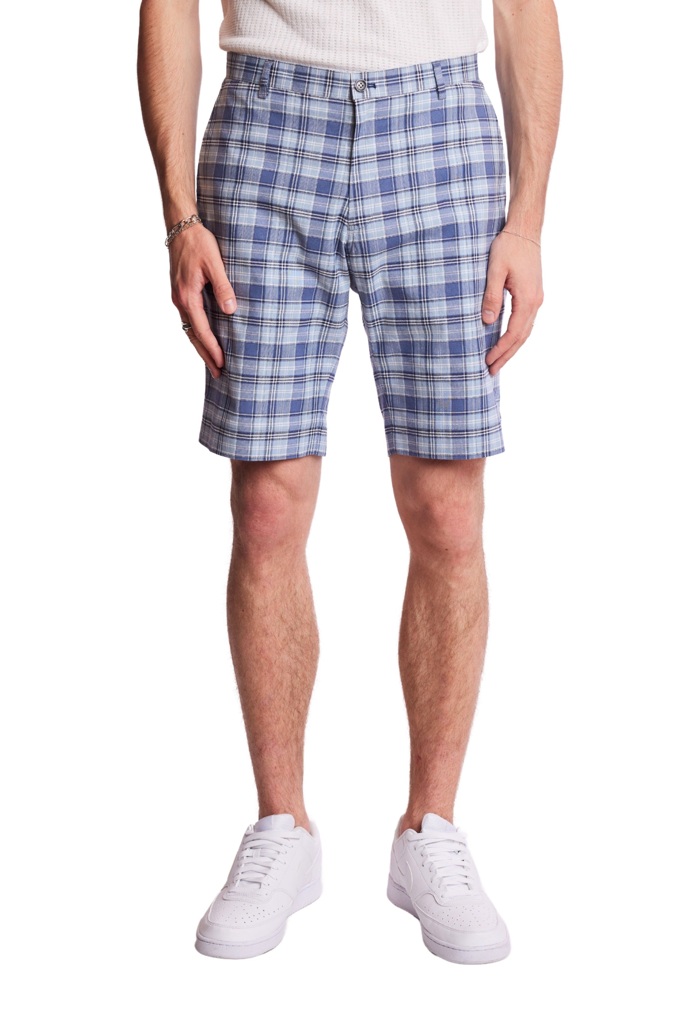 Felix Shorts - slim - Blue Madras Check