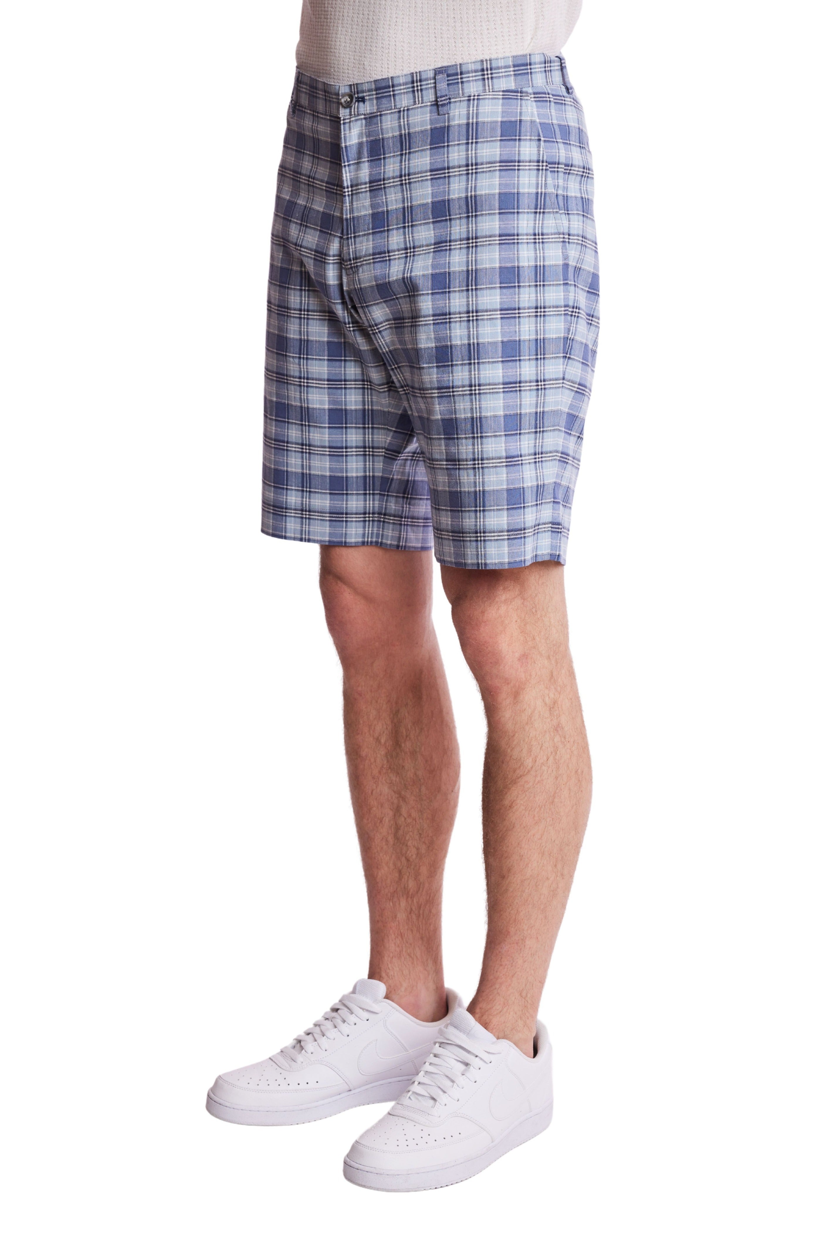 Felix Shorts - slim - Blue Madras Check
