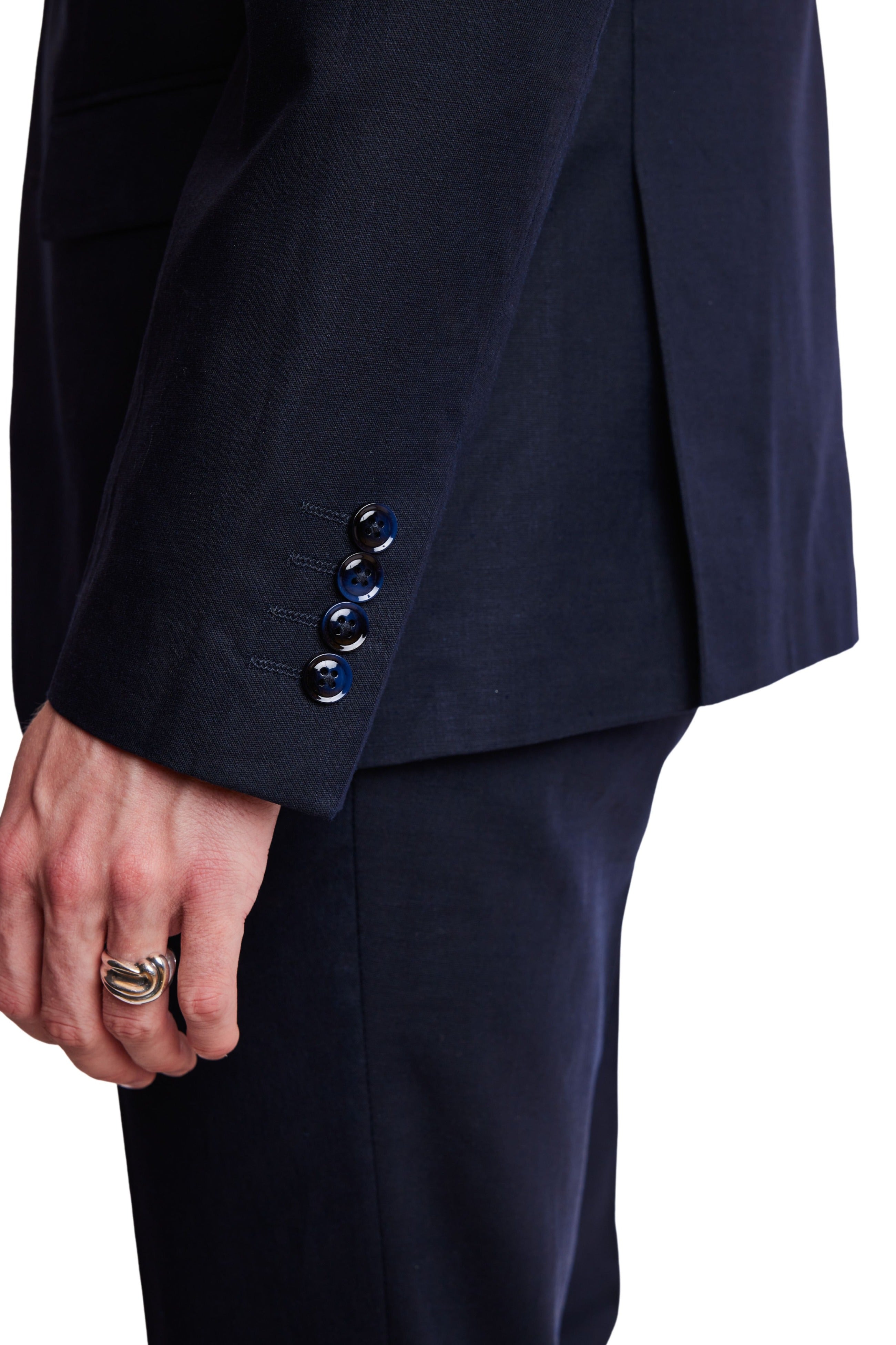 Dover Notch Jacket - slim - Navy Linen