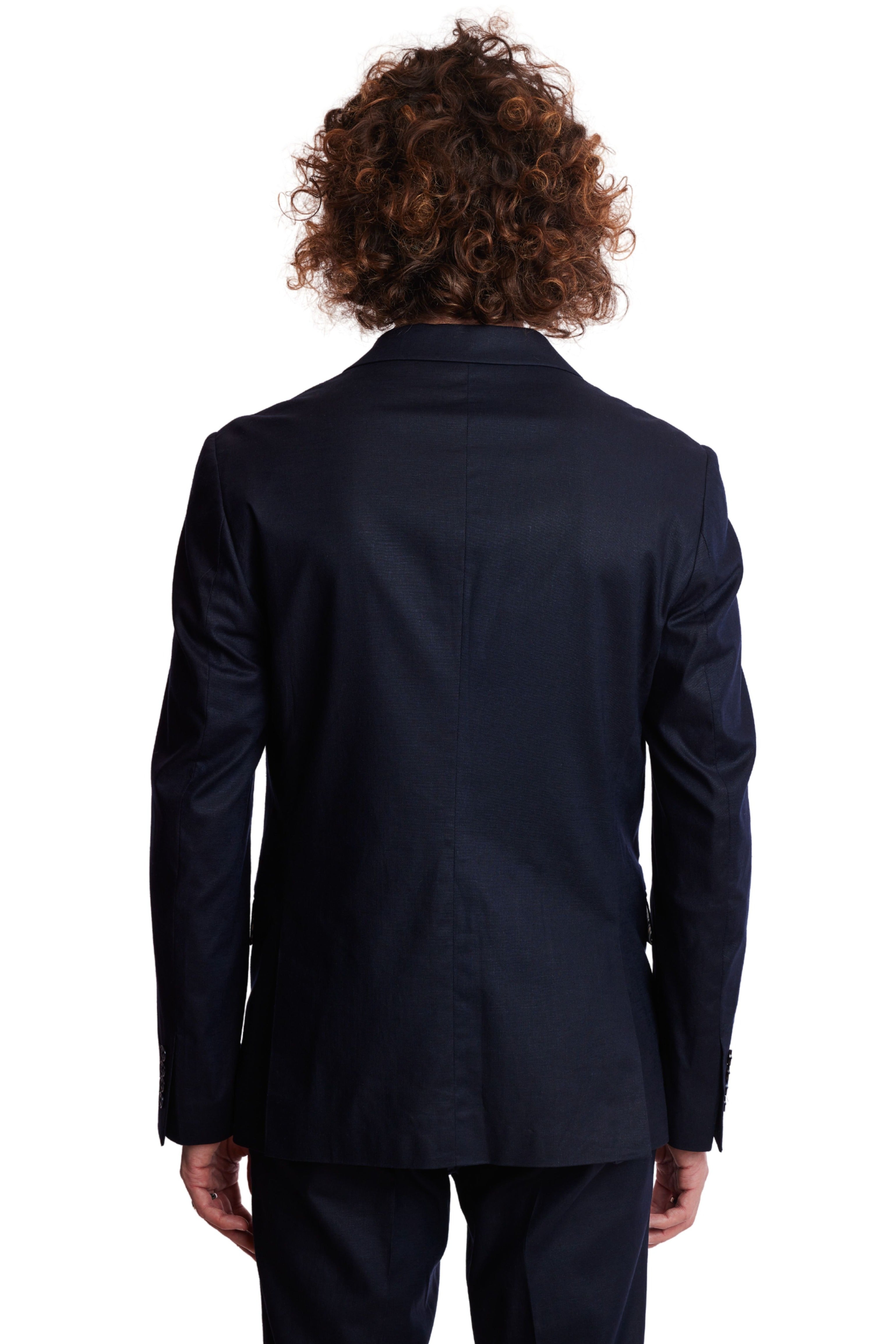 Dover Notch Jacket - slim - Navy Linen