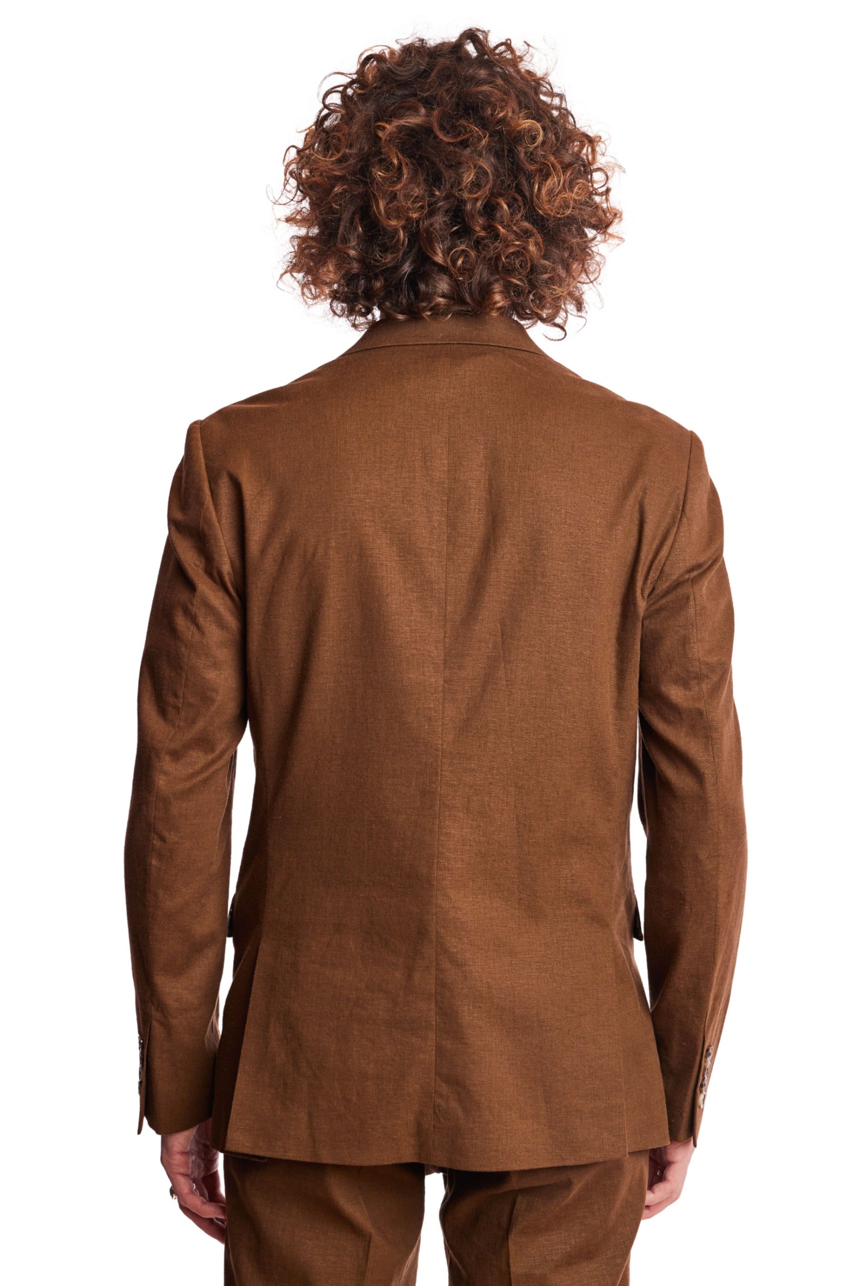 Dover Notch Jacket - slim - Brown Linen