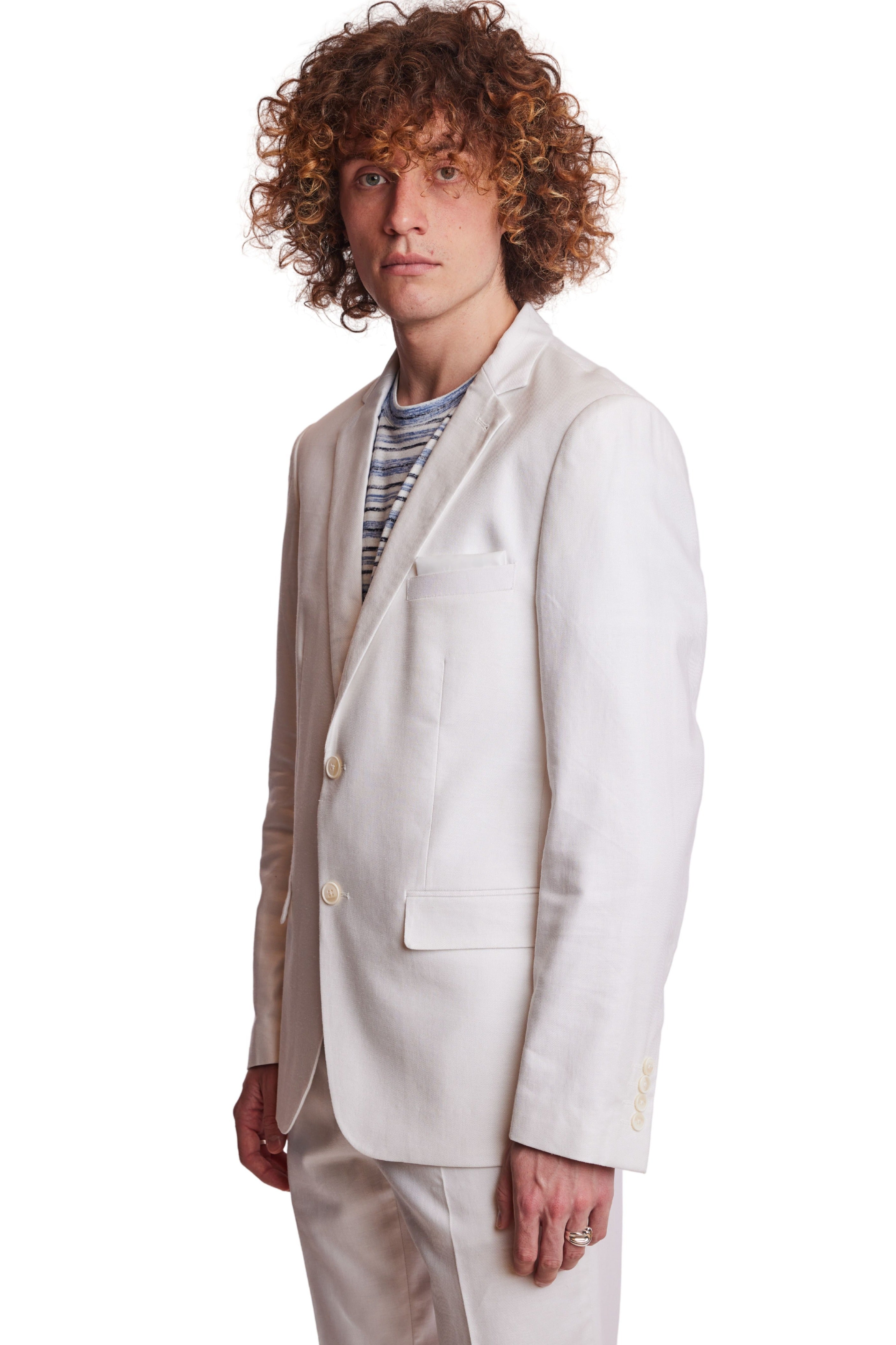 Dover Notch Jacket - slim - White Linen