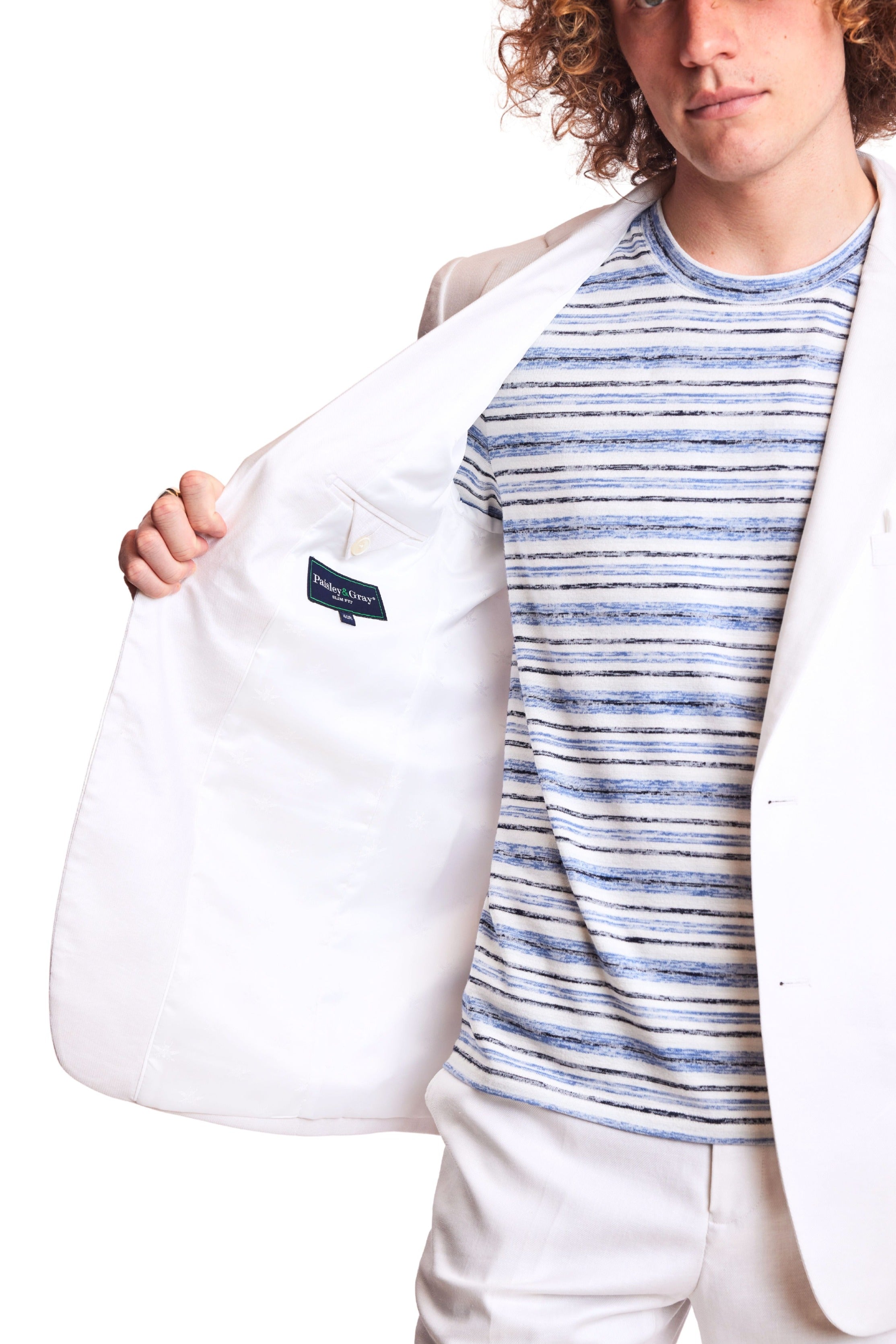 Dover Notch Jacket - slim - White Linen