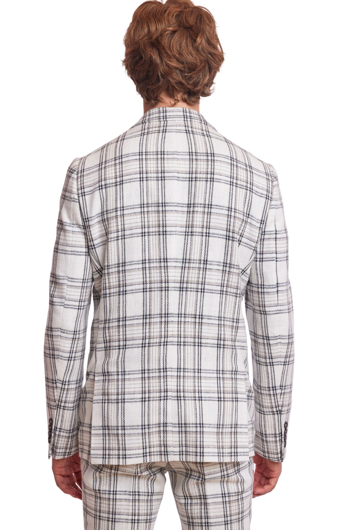 Dover Notch Jacket  - slim - White Blk Grey Check