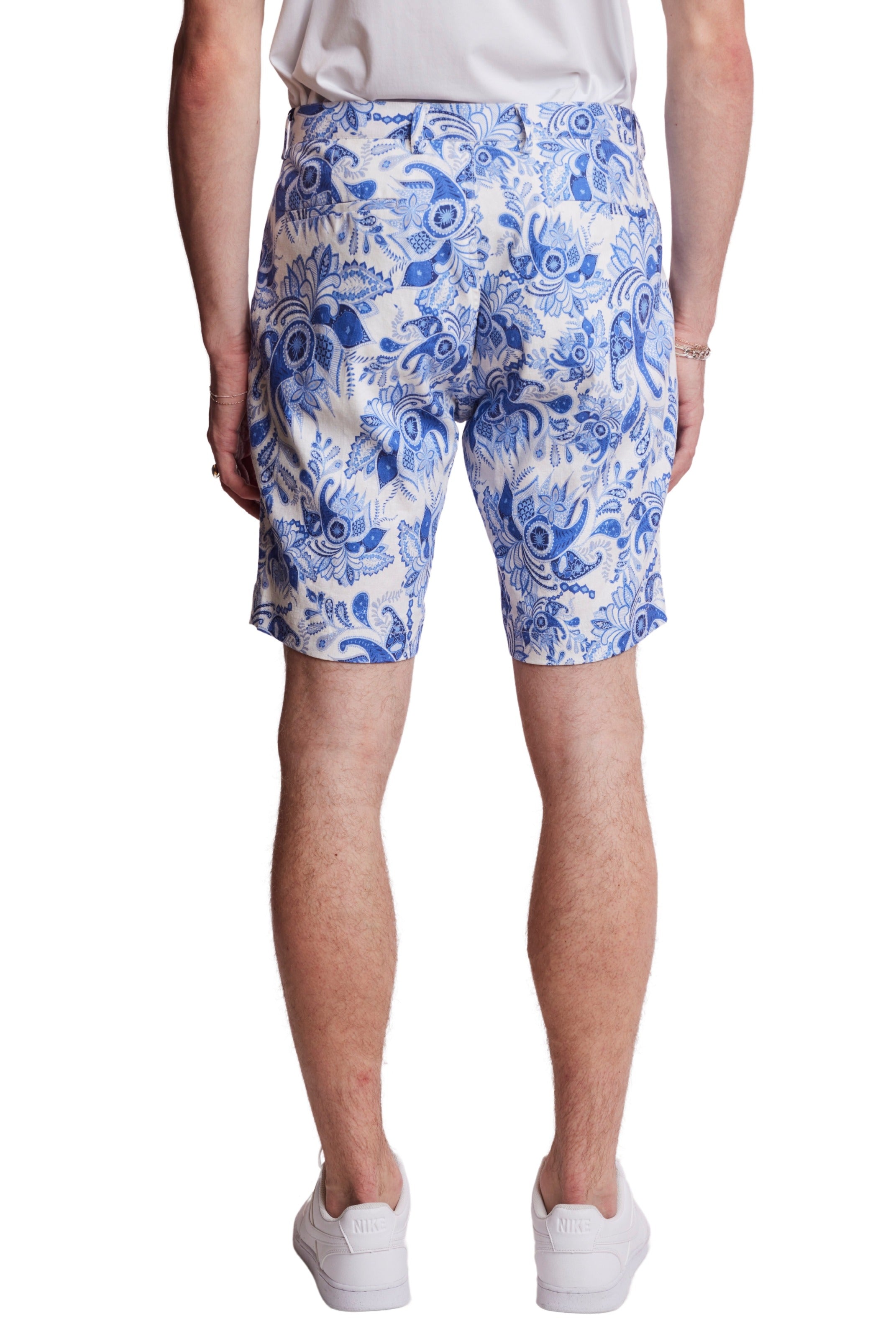 Felix Shorts - slim - Indigo White Paisley