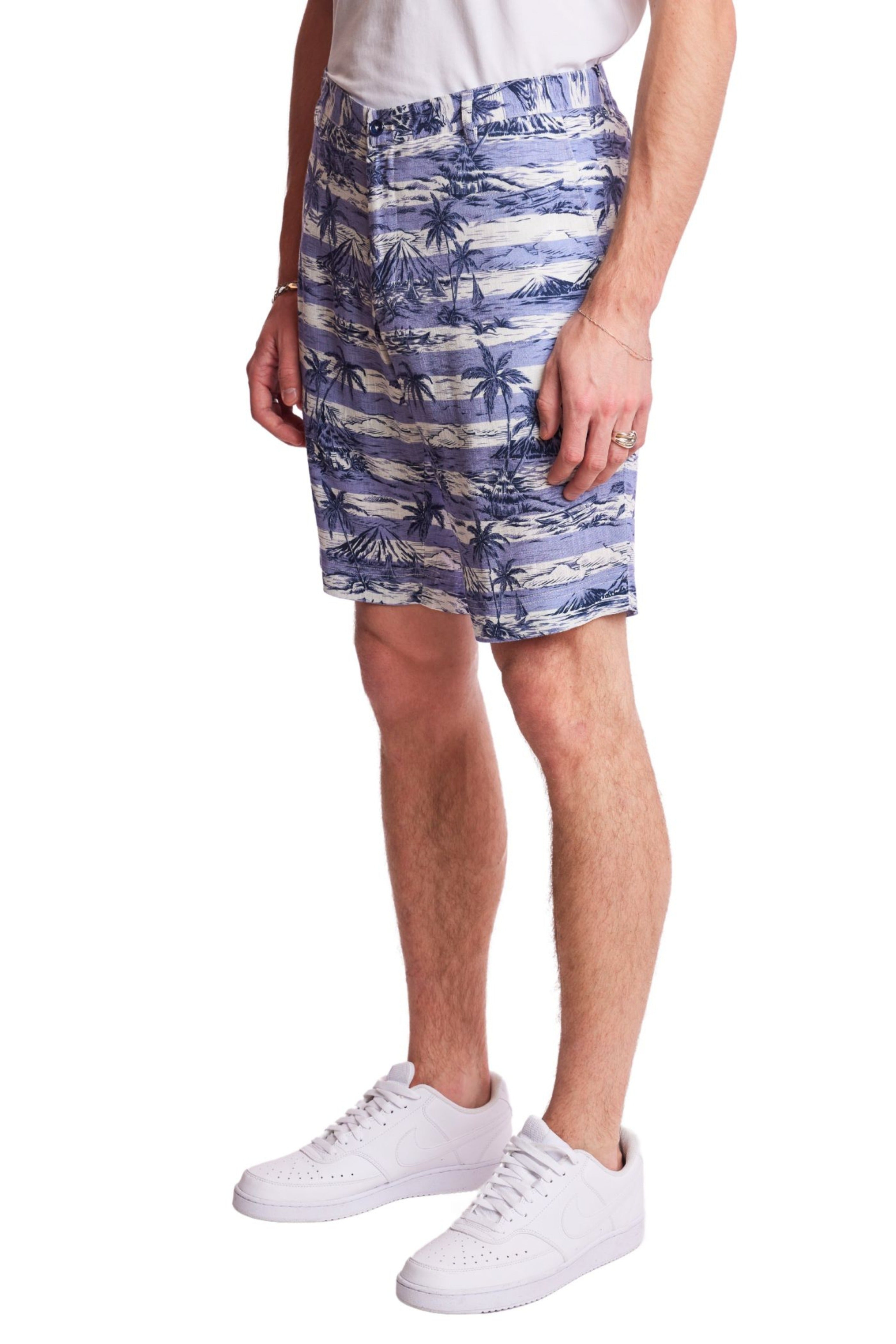 Felix Shorts - slim - Indigo Palms Stripe