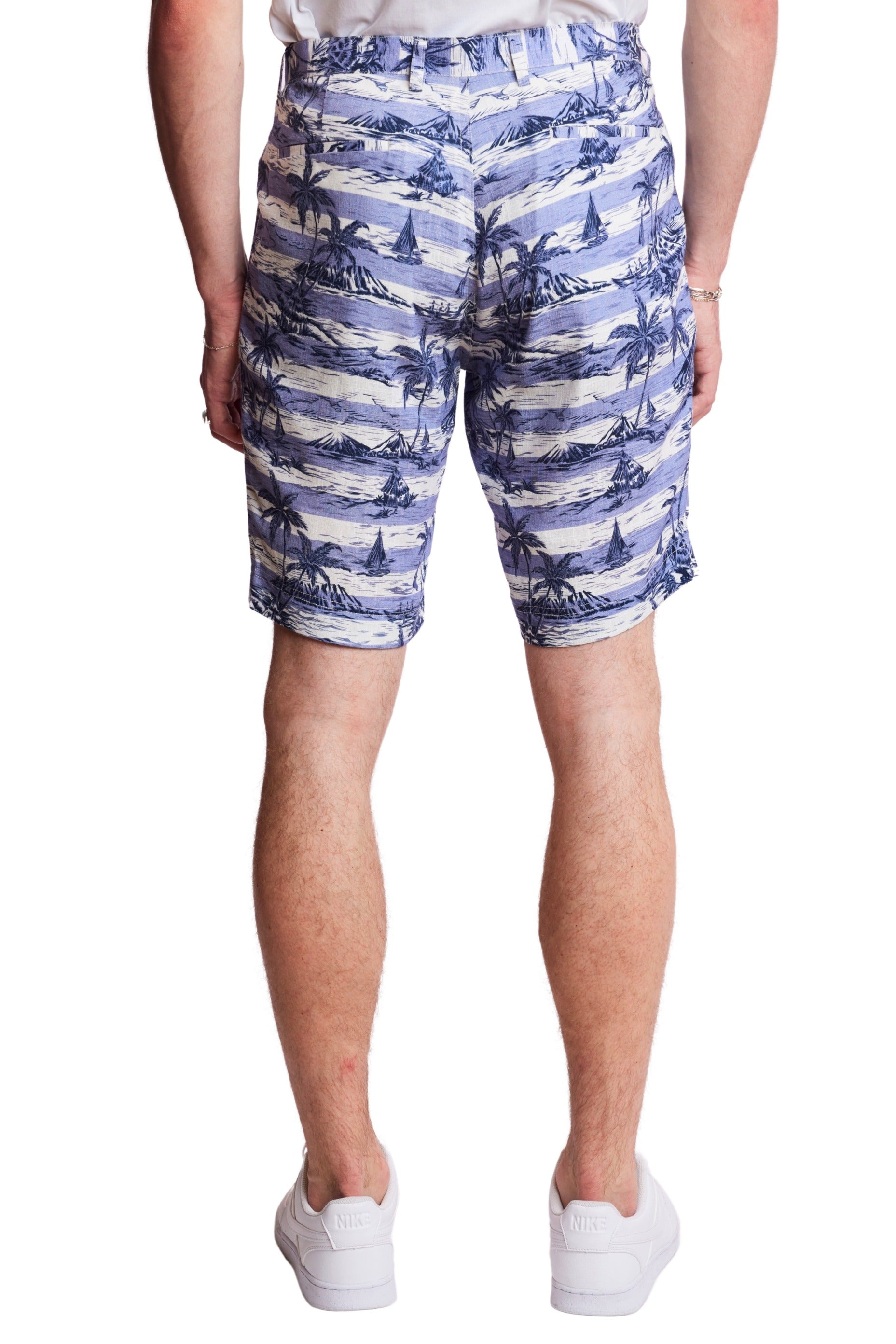 Felix Shorts - slim - Indigo Palms Stripe