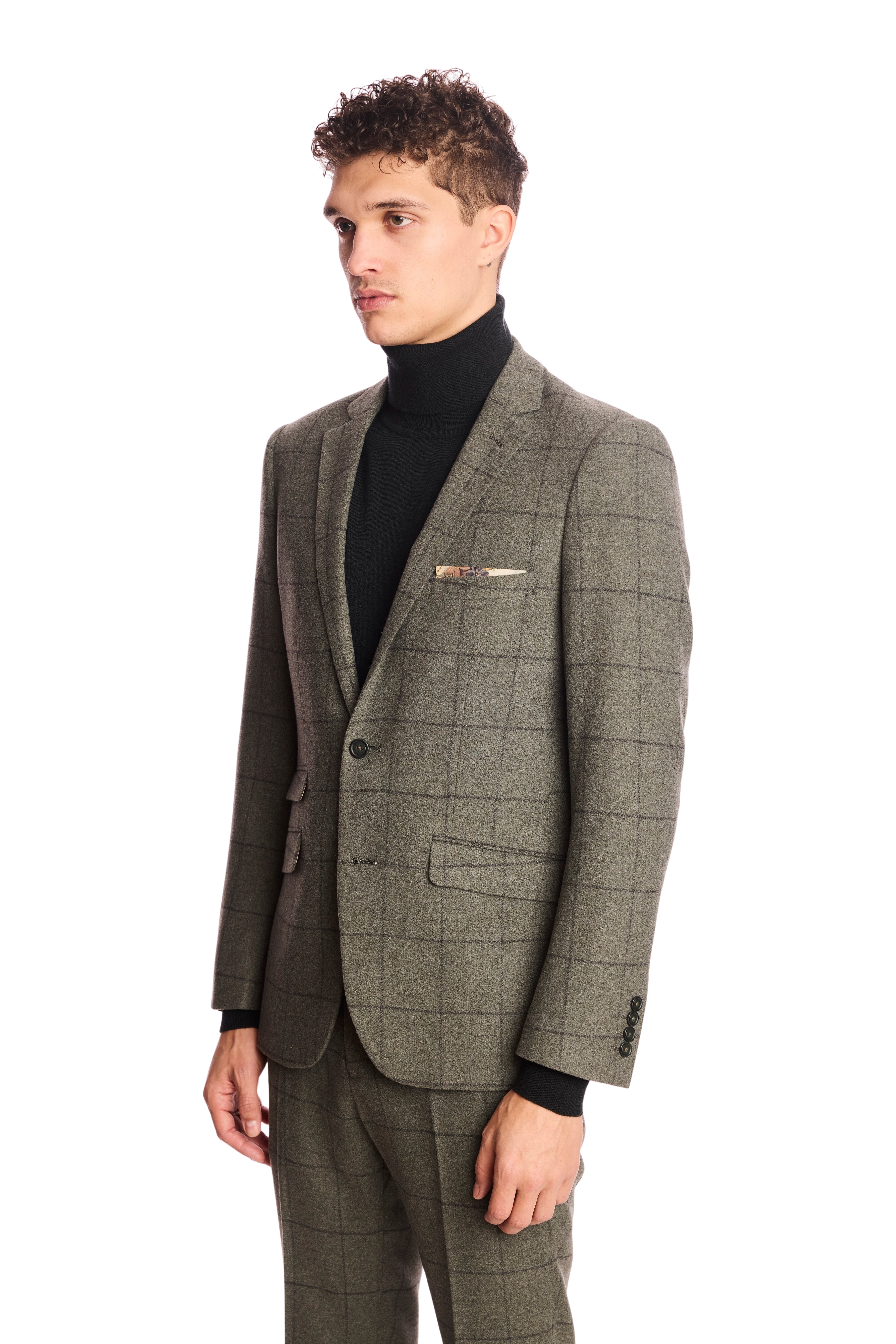Dover Notch Jacket - slim - Sage Windowpane