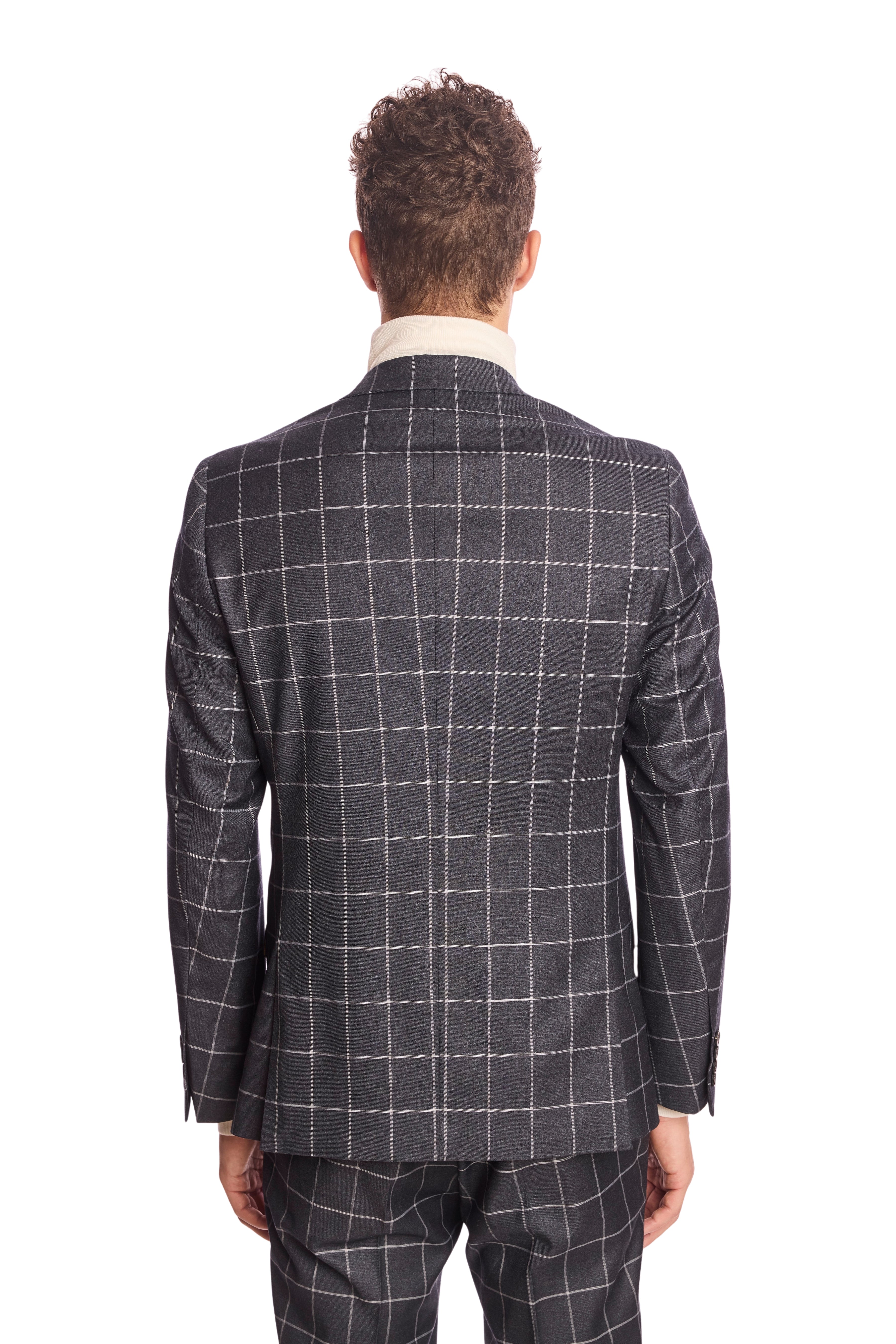 Ashton Peak Jacket - slim - Charcoal Windowpane