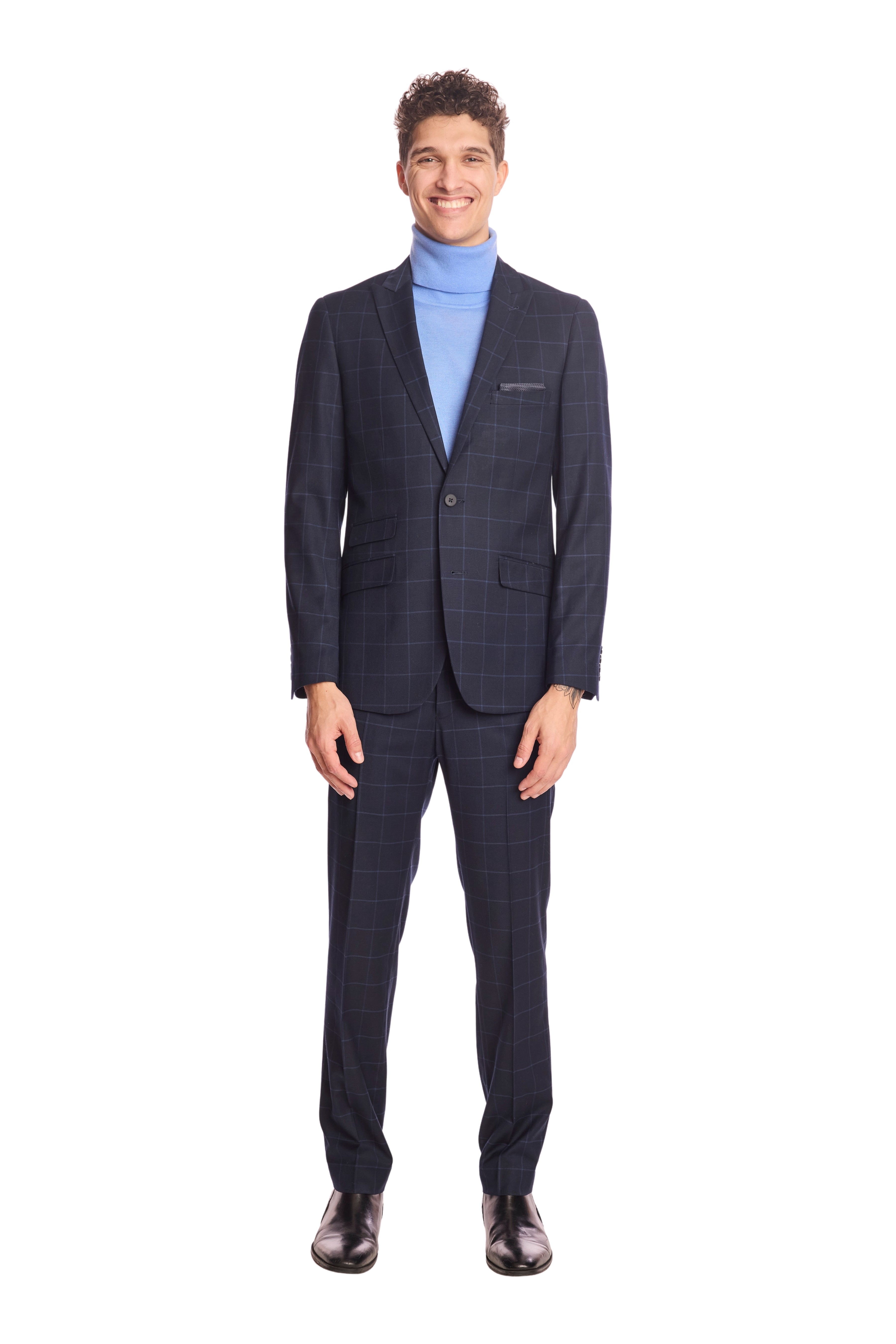 Ashton Peak Jacket - slim - Navy Windowpane