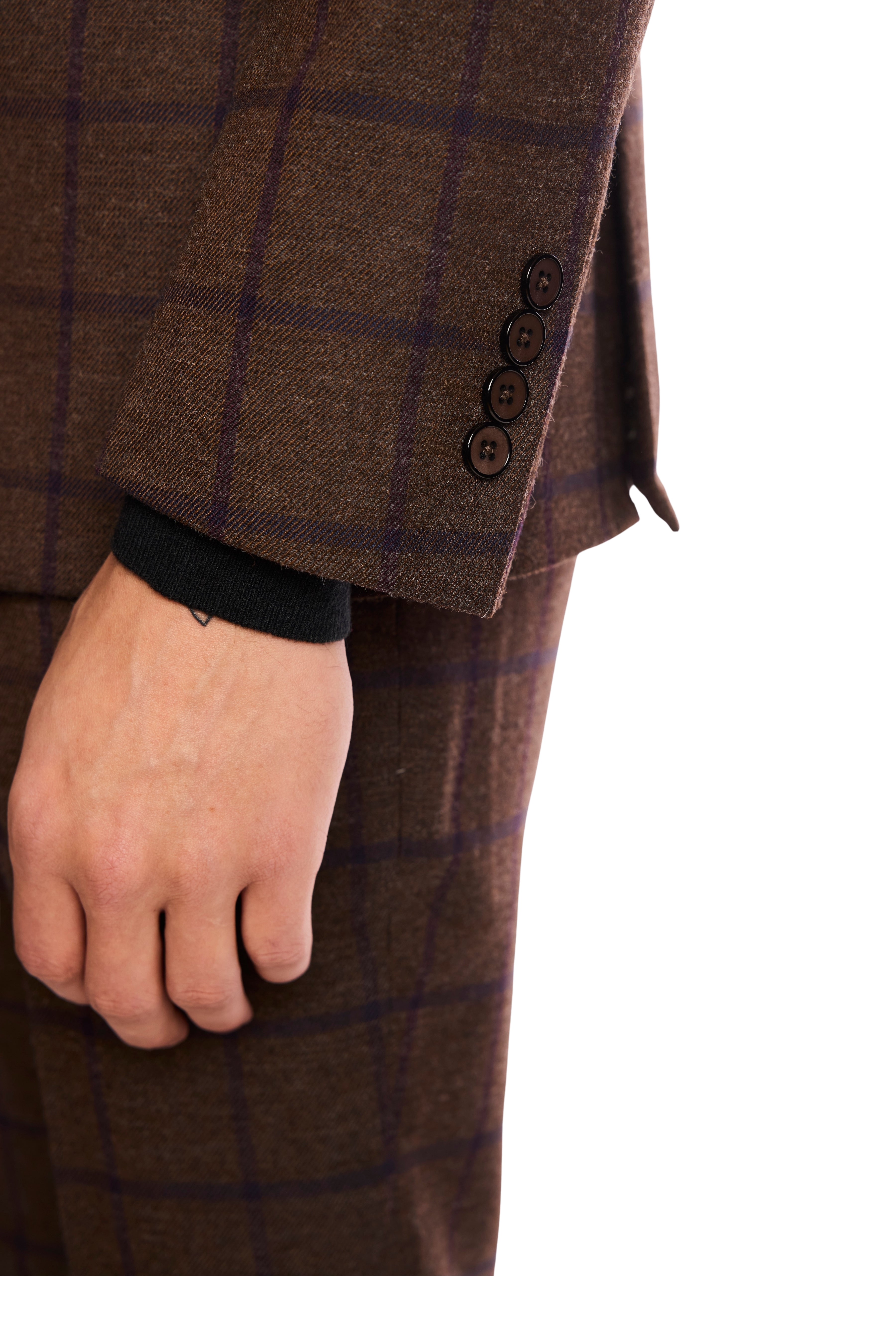 Ashton Peak Jacket - slim - Brown & Violet Windowpane