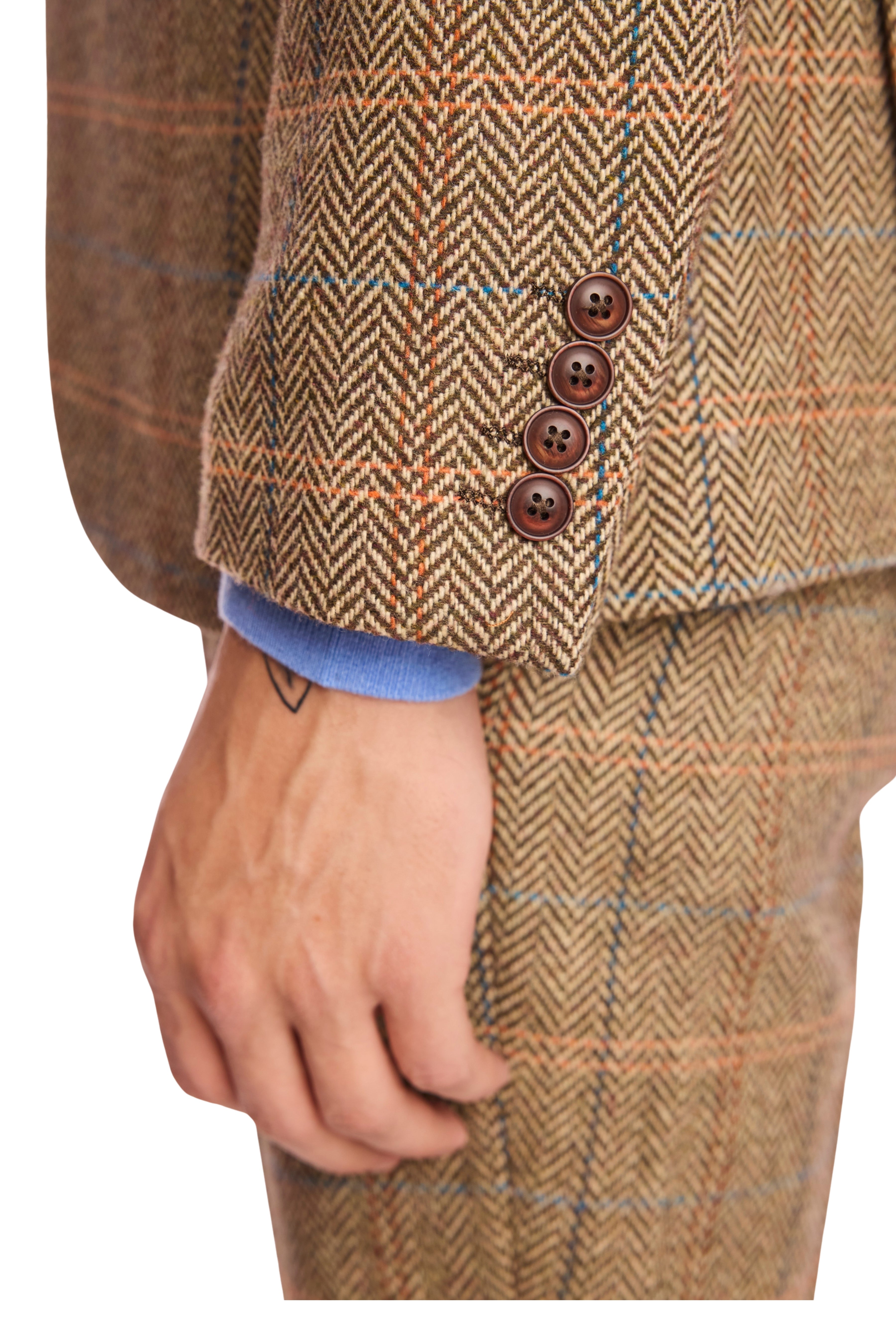 Dover Notch Jacket - slim - Brown Orange Multi Herringbone