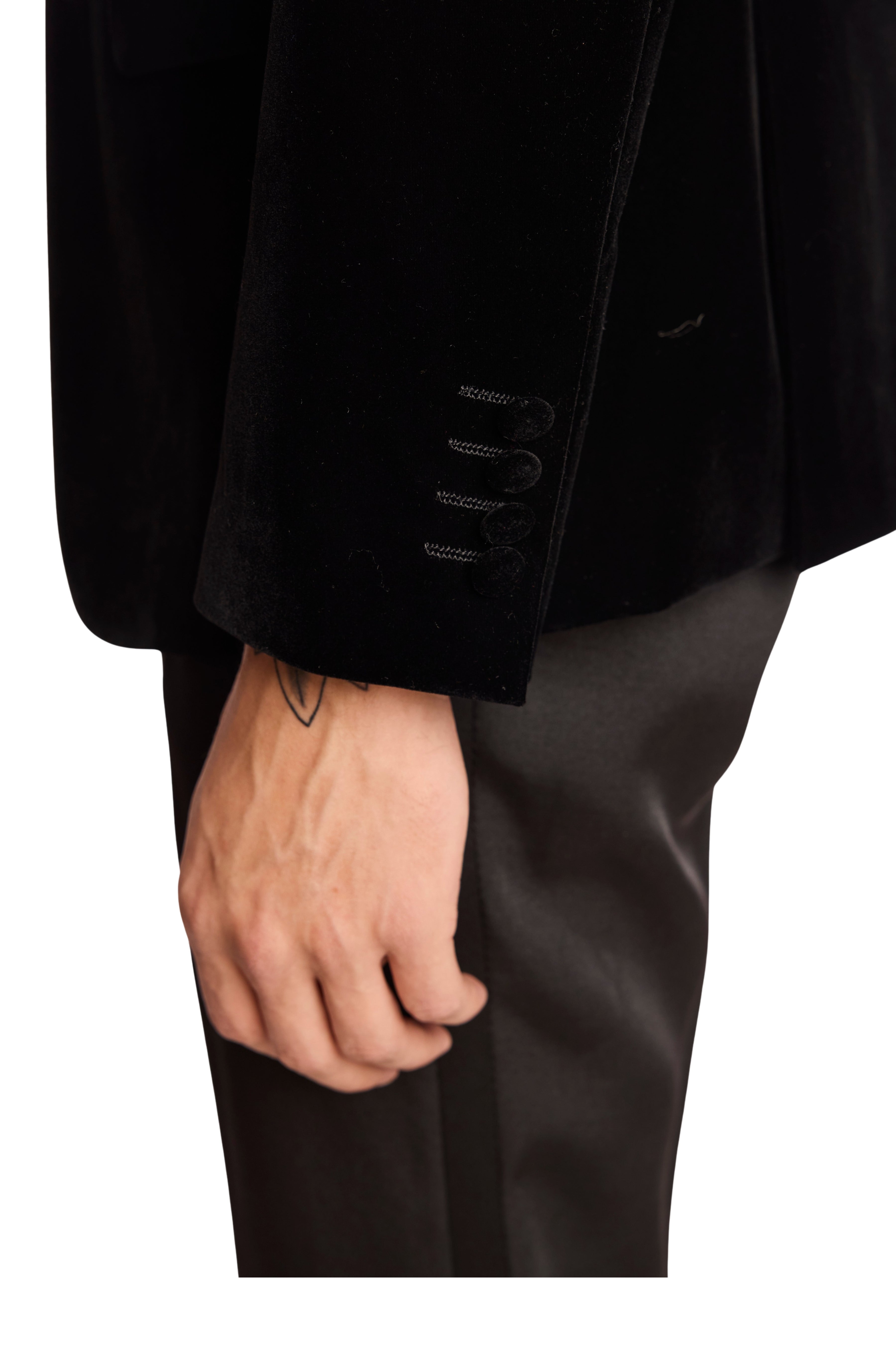 Kyle Big Peak Tux Jacket - slim - Black Velvet