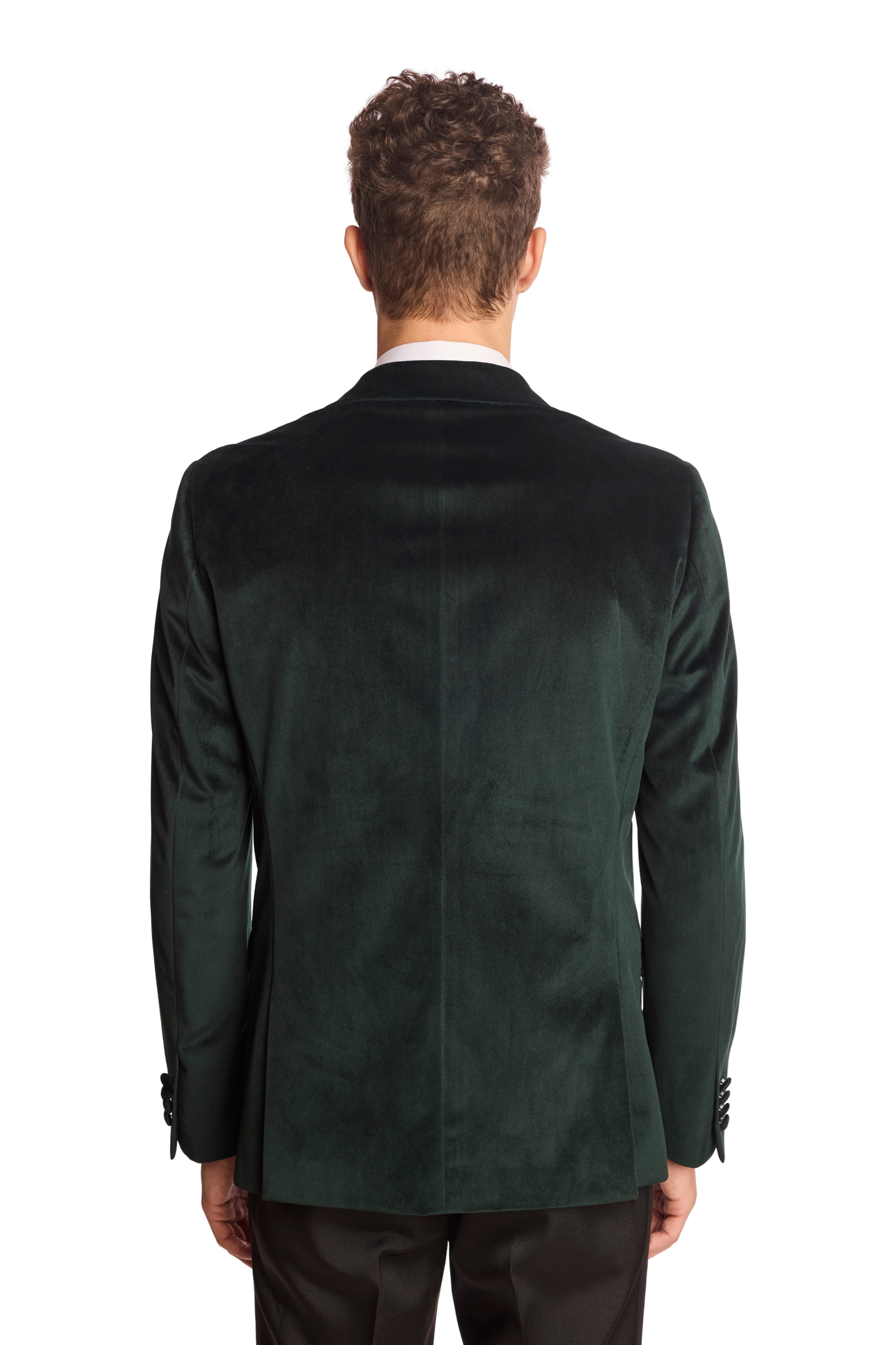 Kyle Big Peak Tux Jacket - slim - Dark Green Velvet