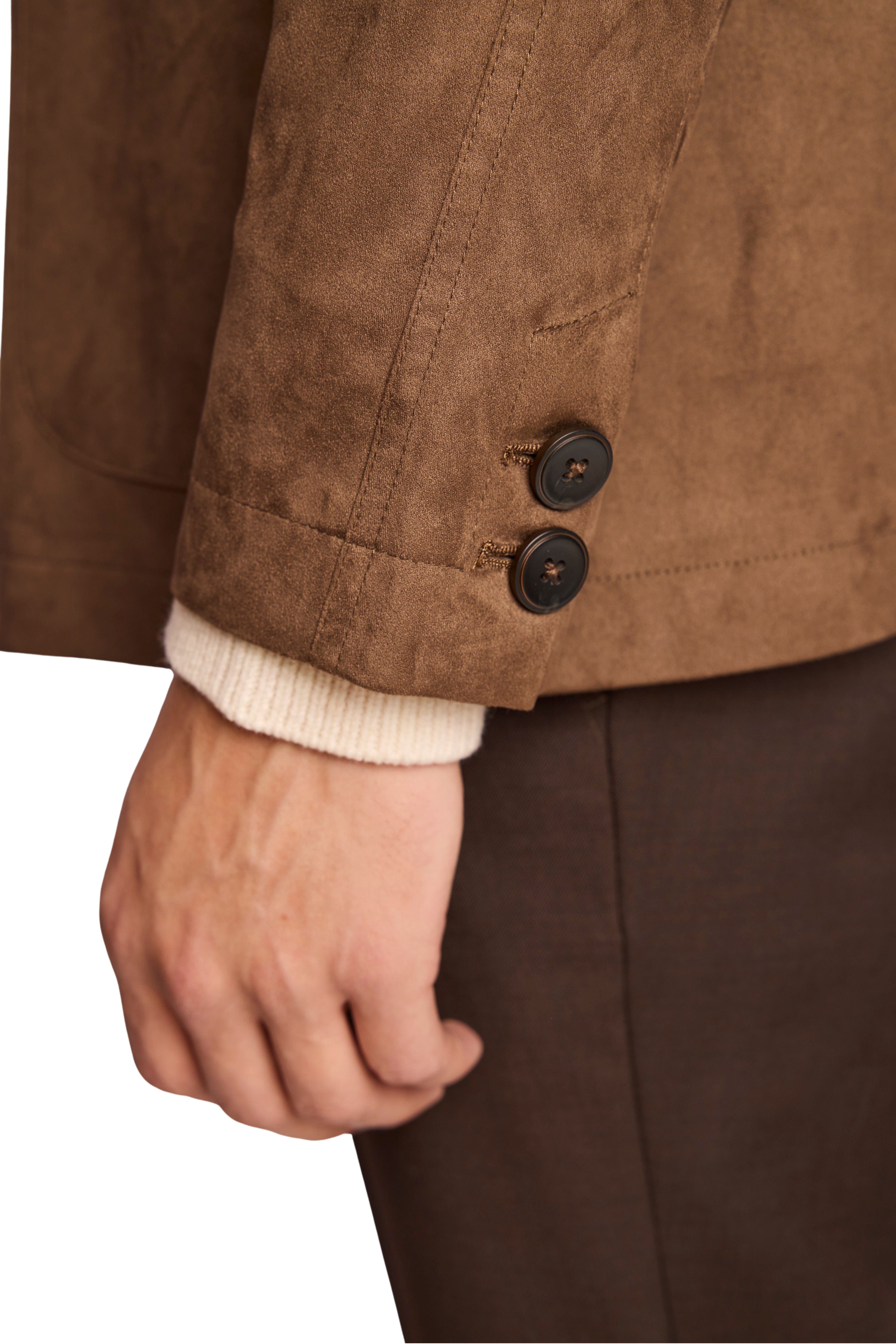New City Button Up Jacket - Dark Brown Microsuede
