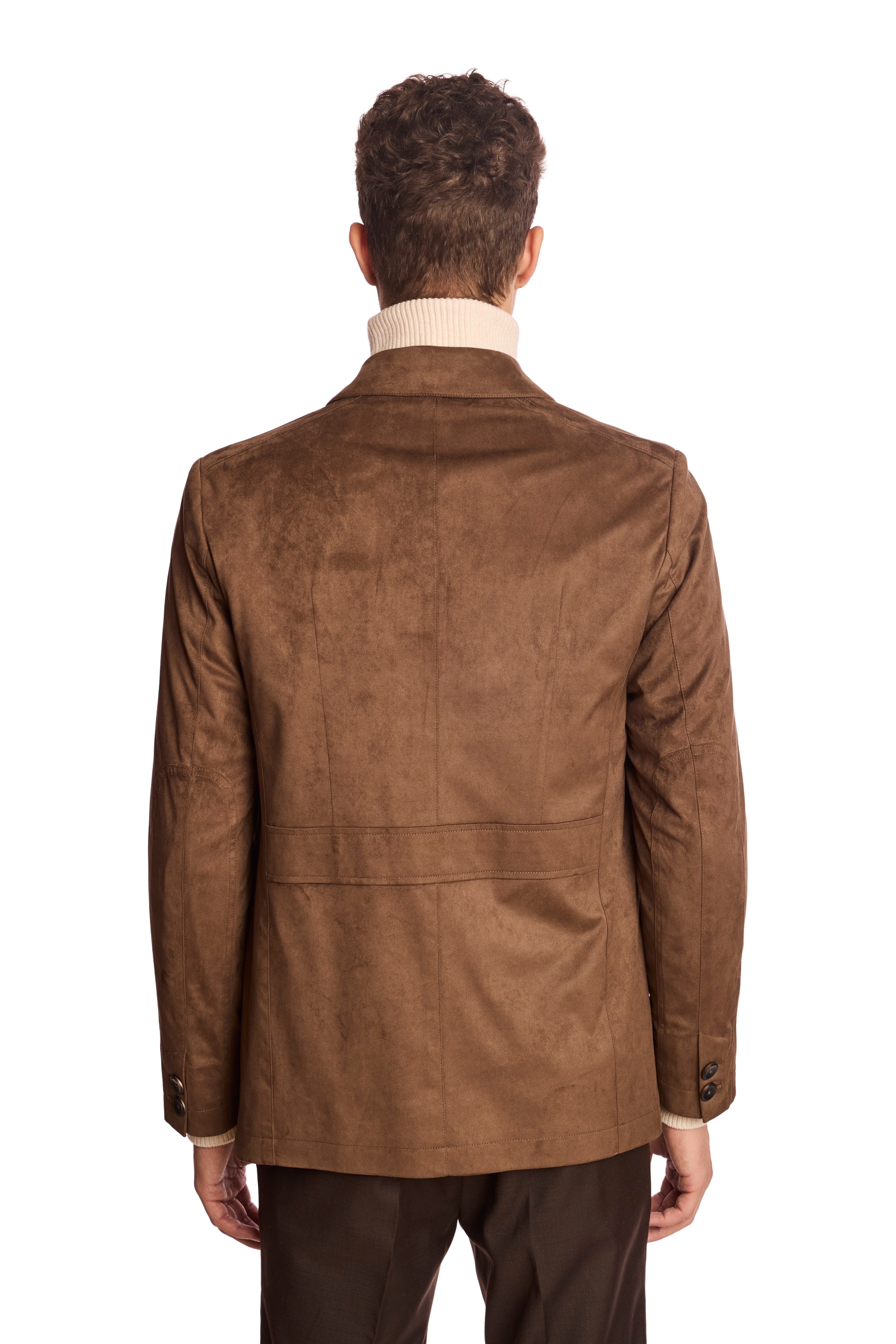 New City Button Up Jacket - Dark Brown Microsuede