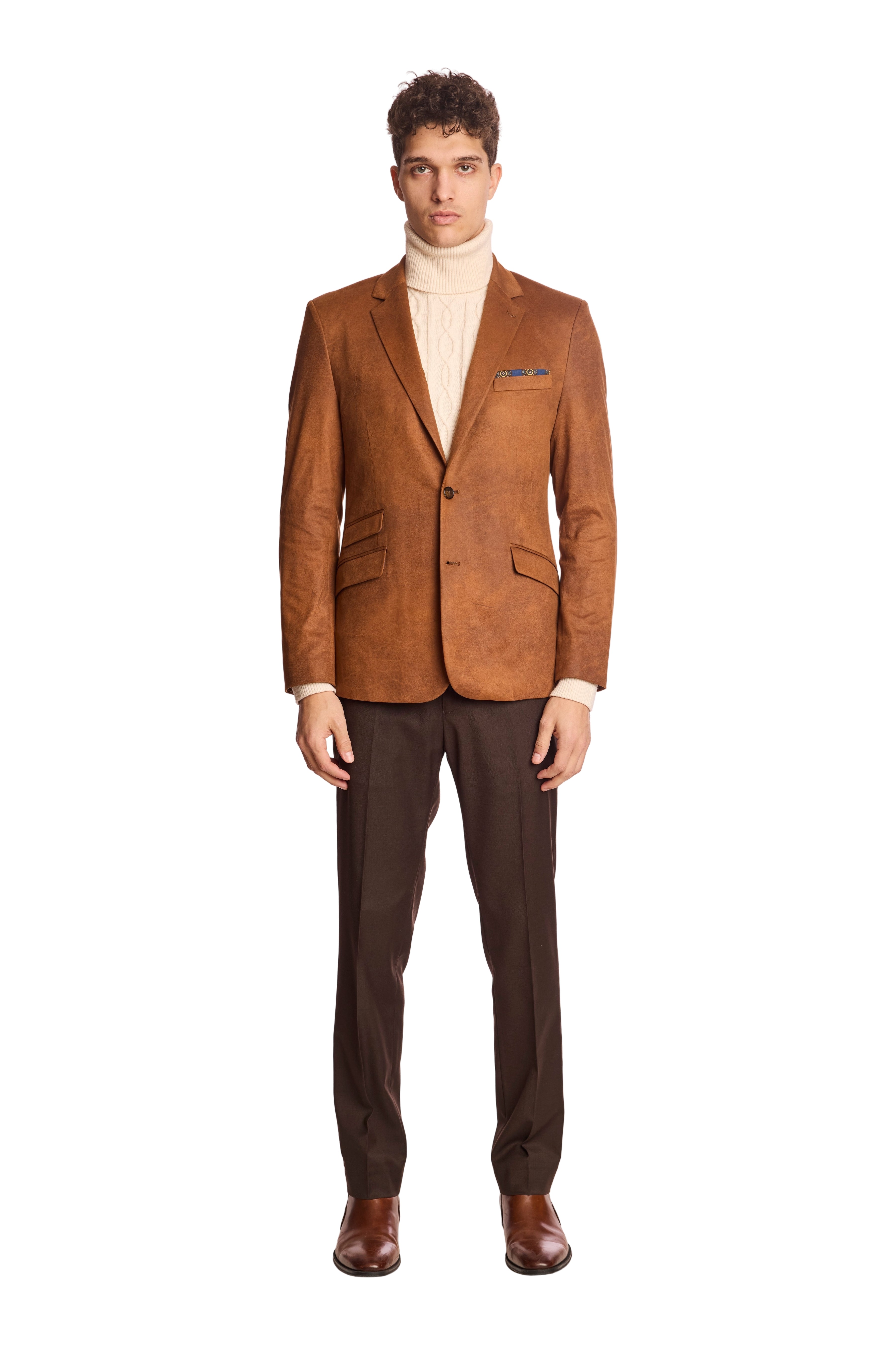 Notch Sports Jacket - Brown Caramel Vegan Leather