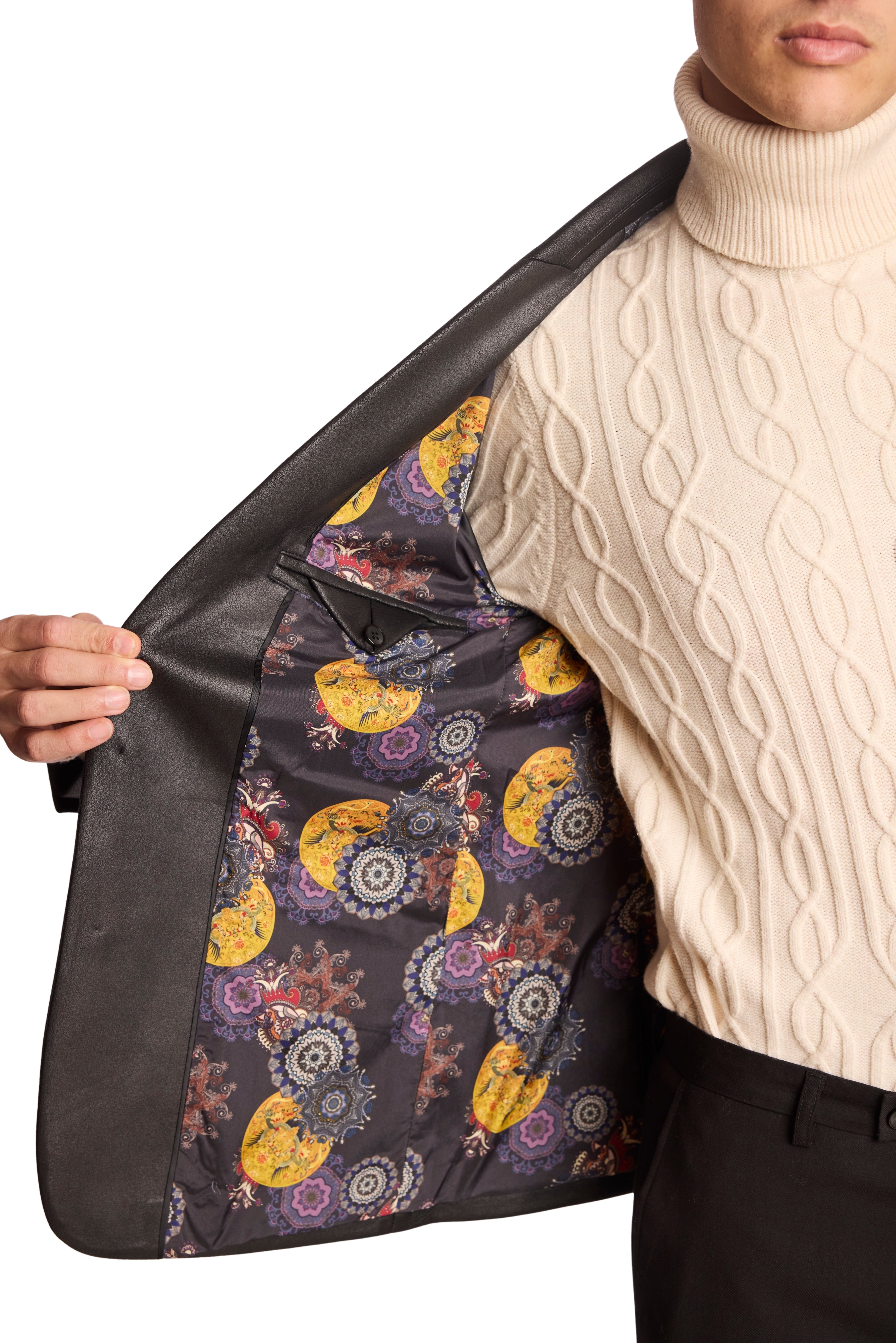 Peak Sports Jacket - Black Vegan Leather