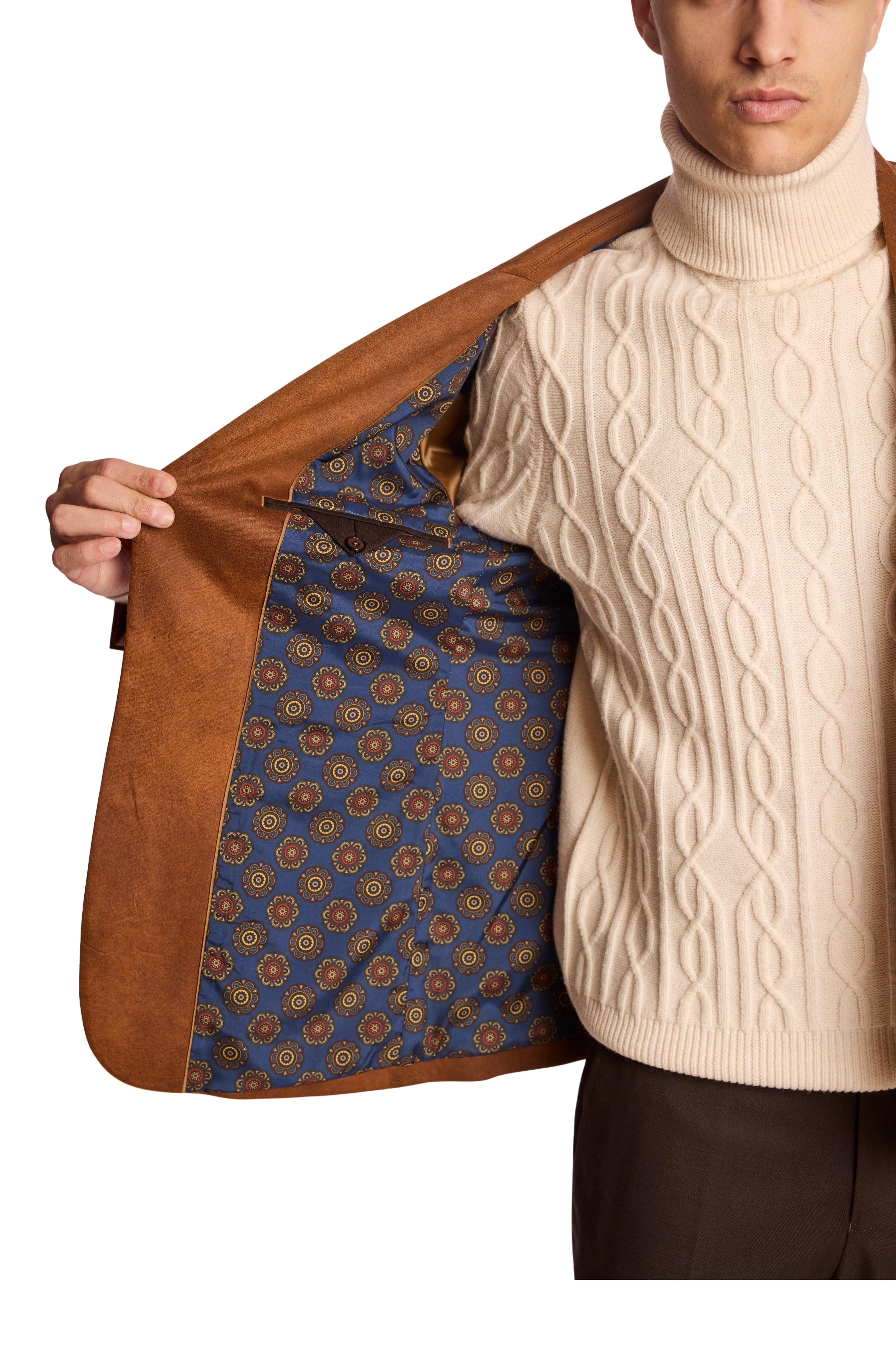 Notch Sports Jacket - Brown Caramel Vegan Leather