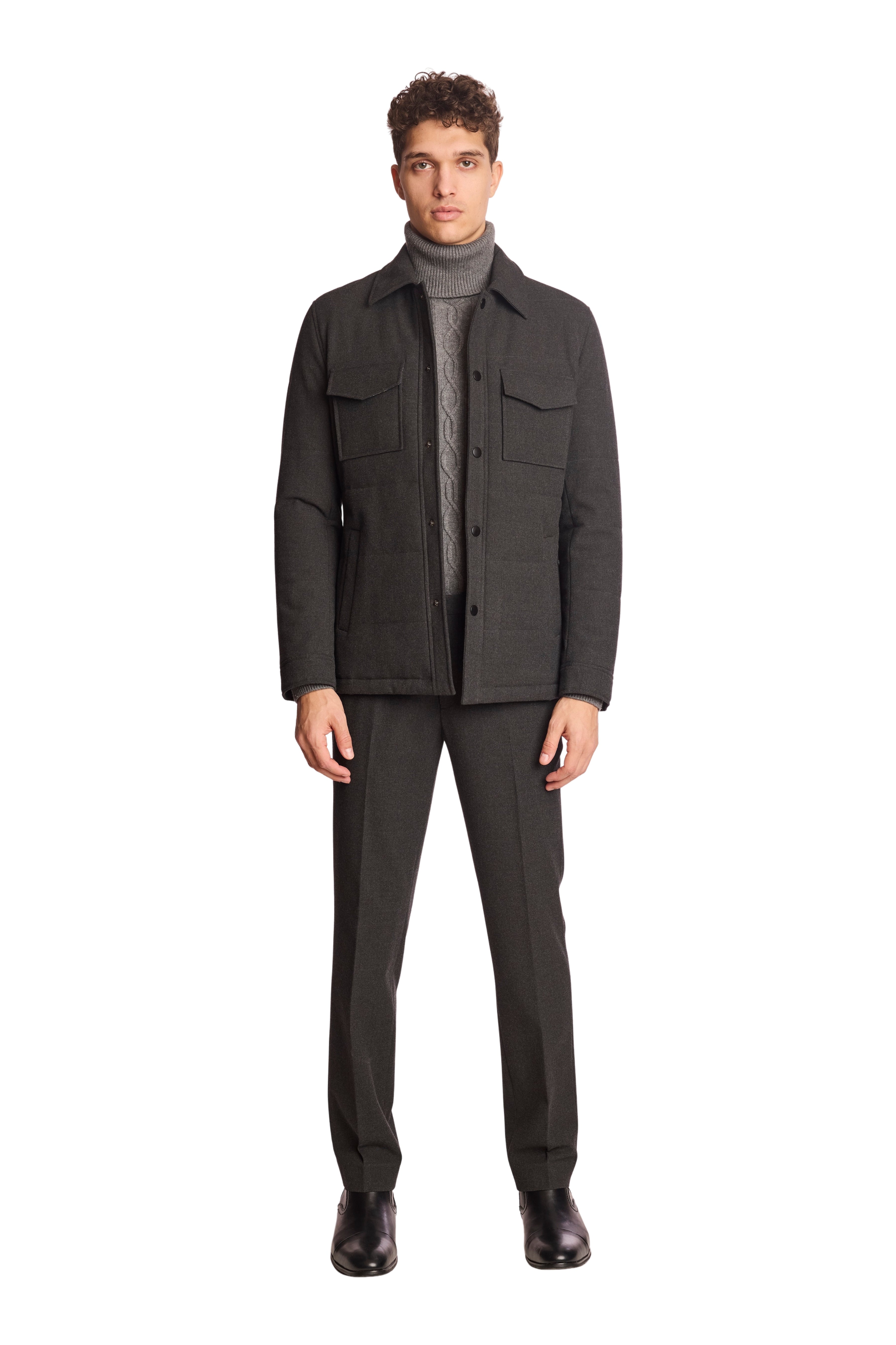 Quincy Quilted Jacket - Charcoal Grey