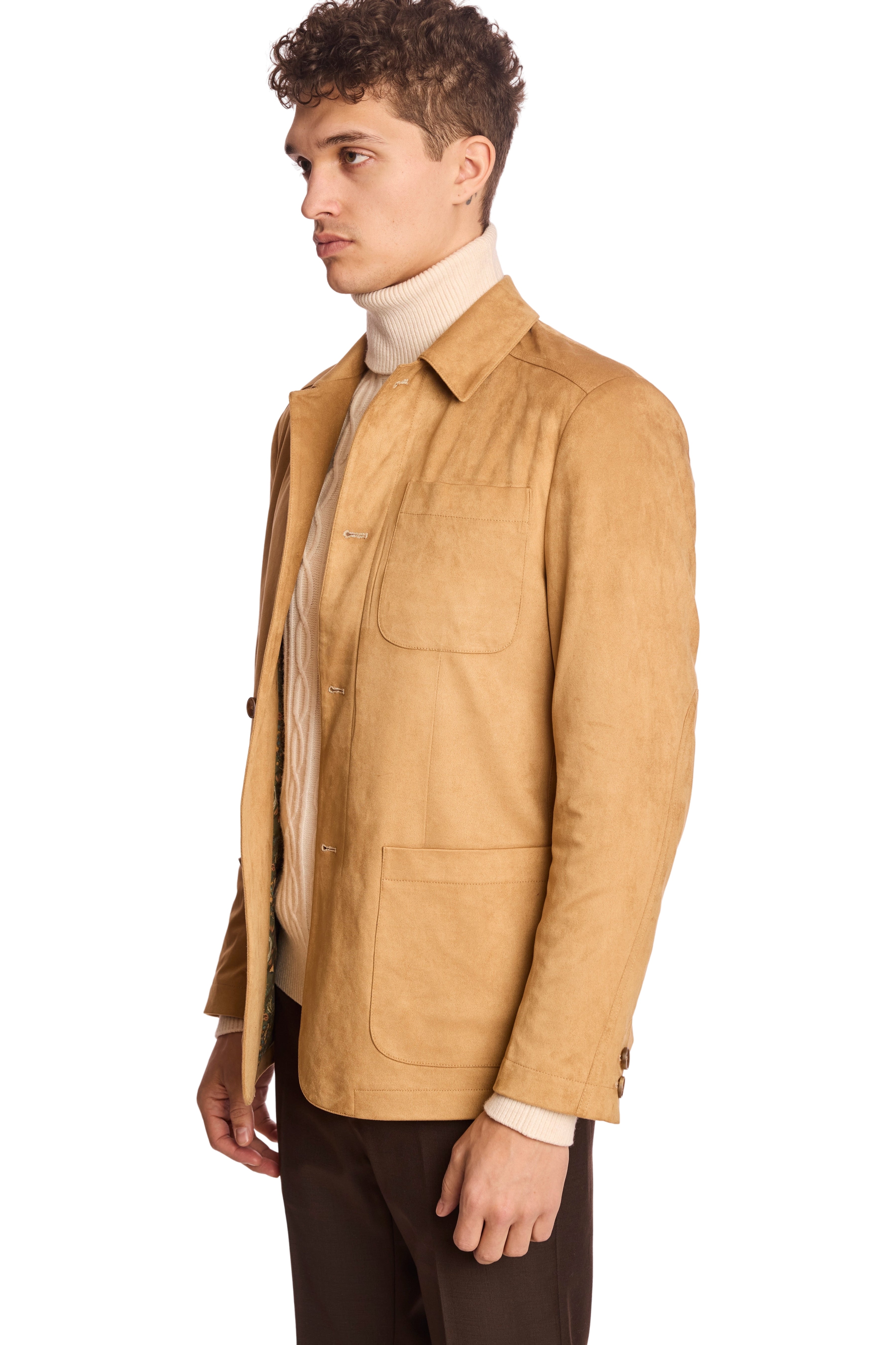 New City Button Up Jacket - Chamois Microsuede