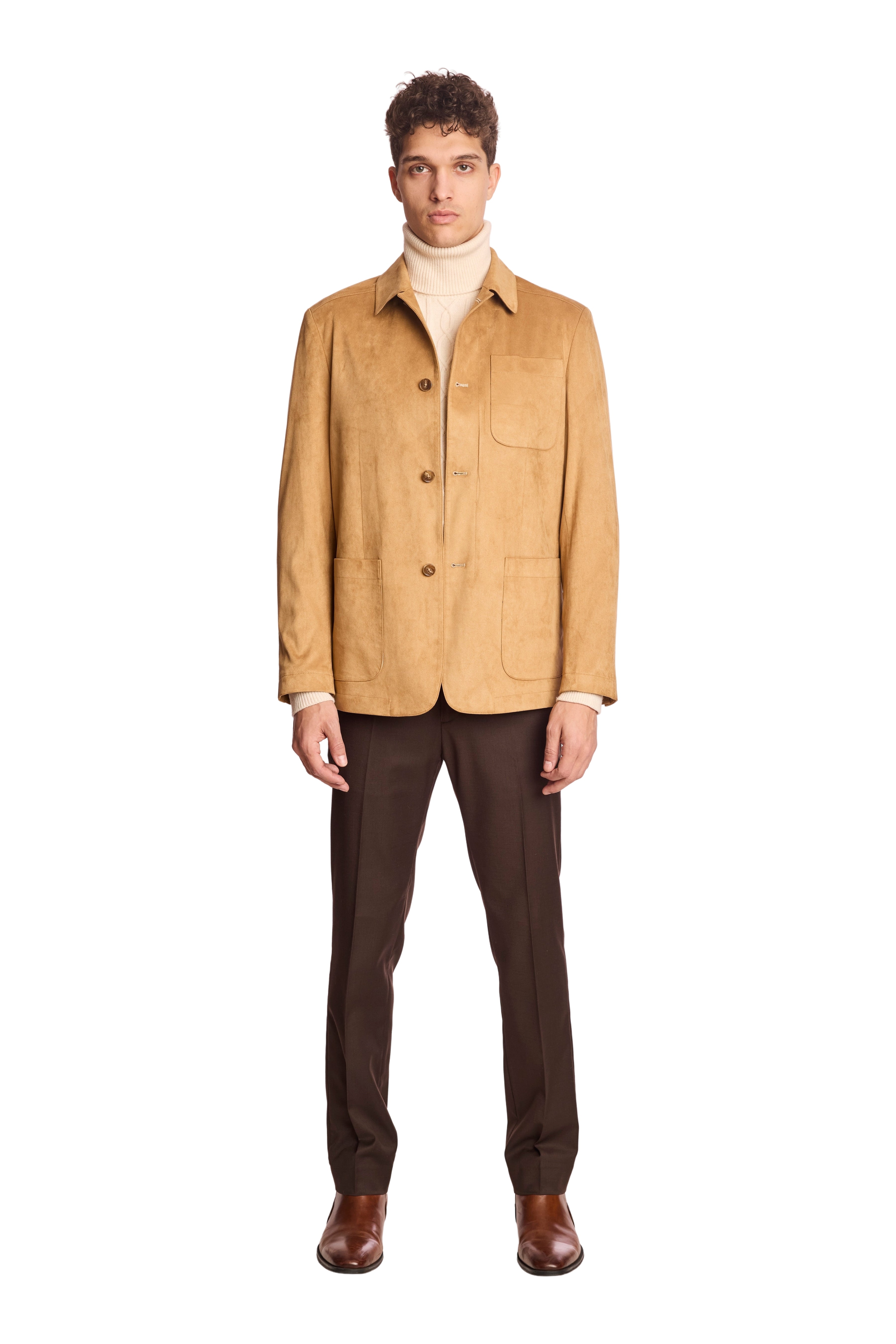New City Button Up Jacket - Chamois Microsuede