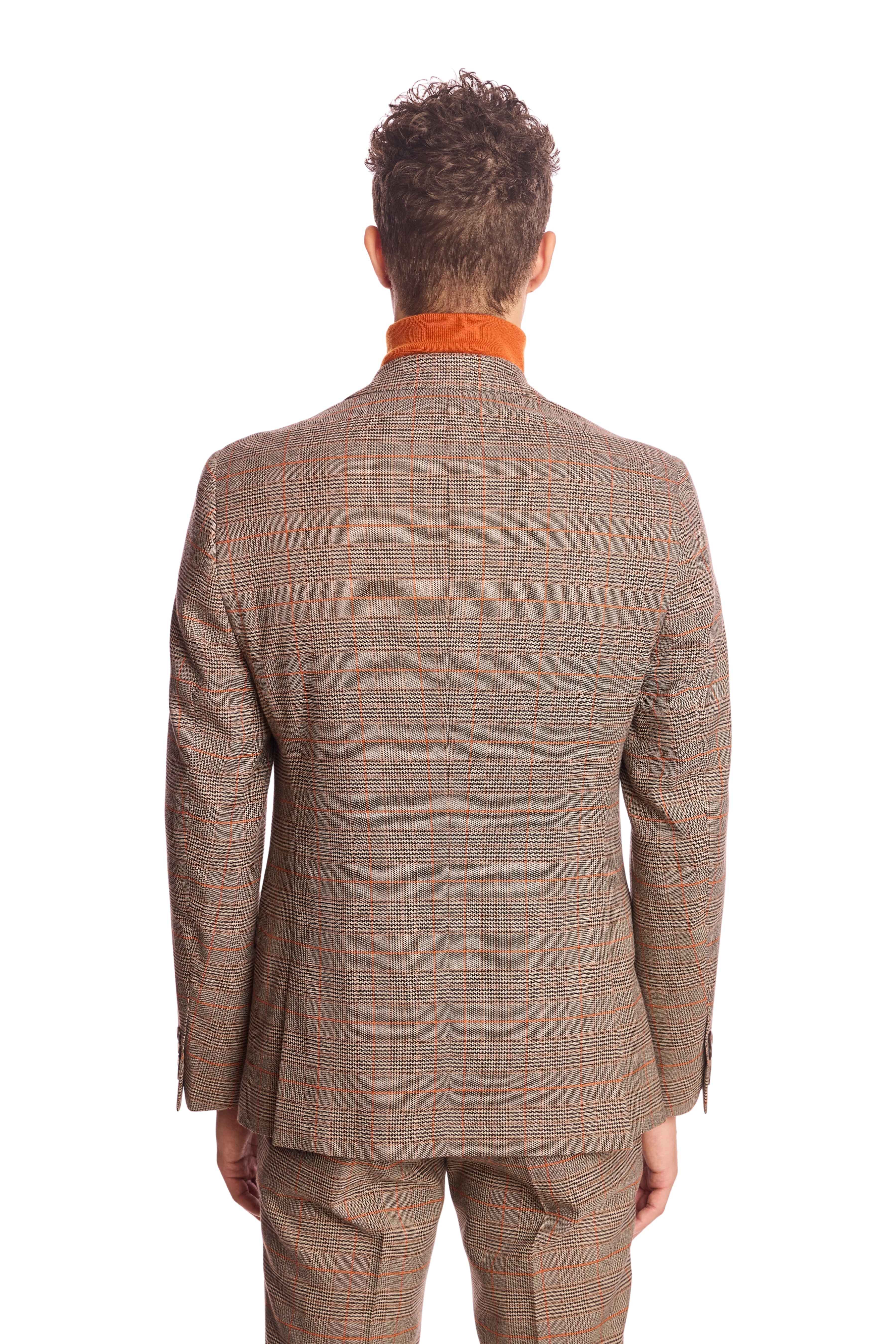 Dover Notch Jacket - slim - Orange Pop Prince of Wales