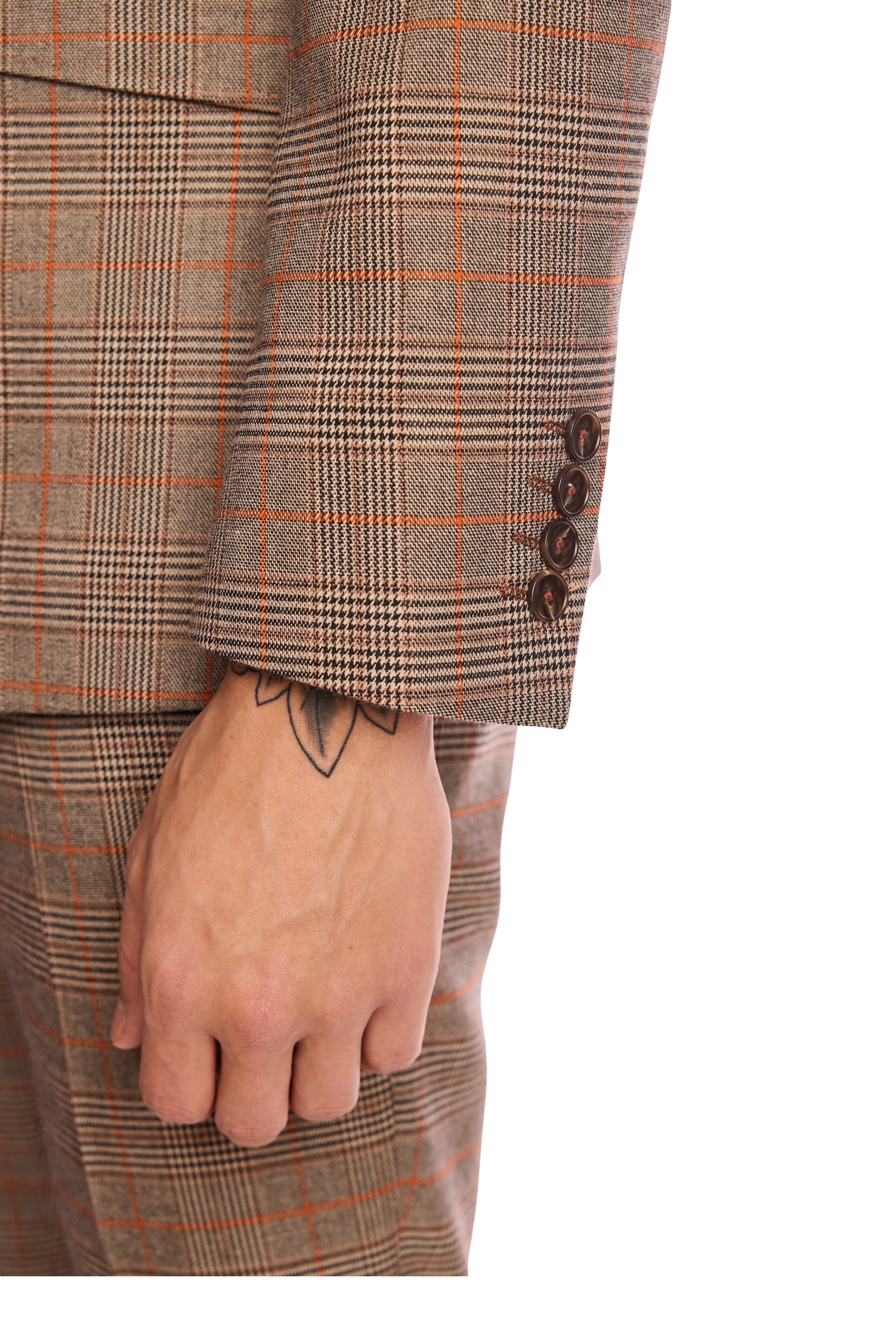 Dover Notch Jacket - slim - Orange Pop Prince of Wales