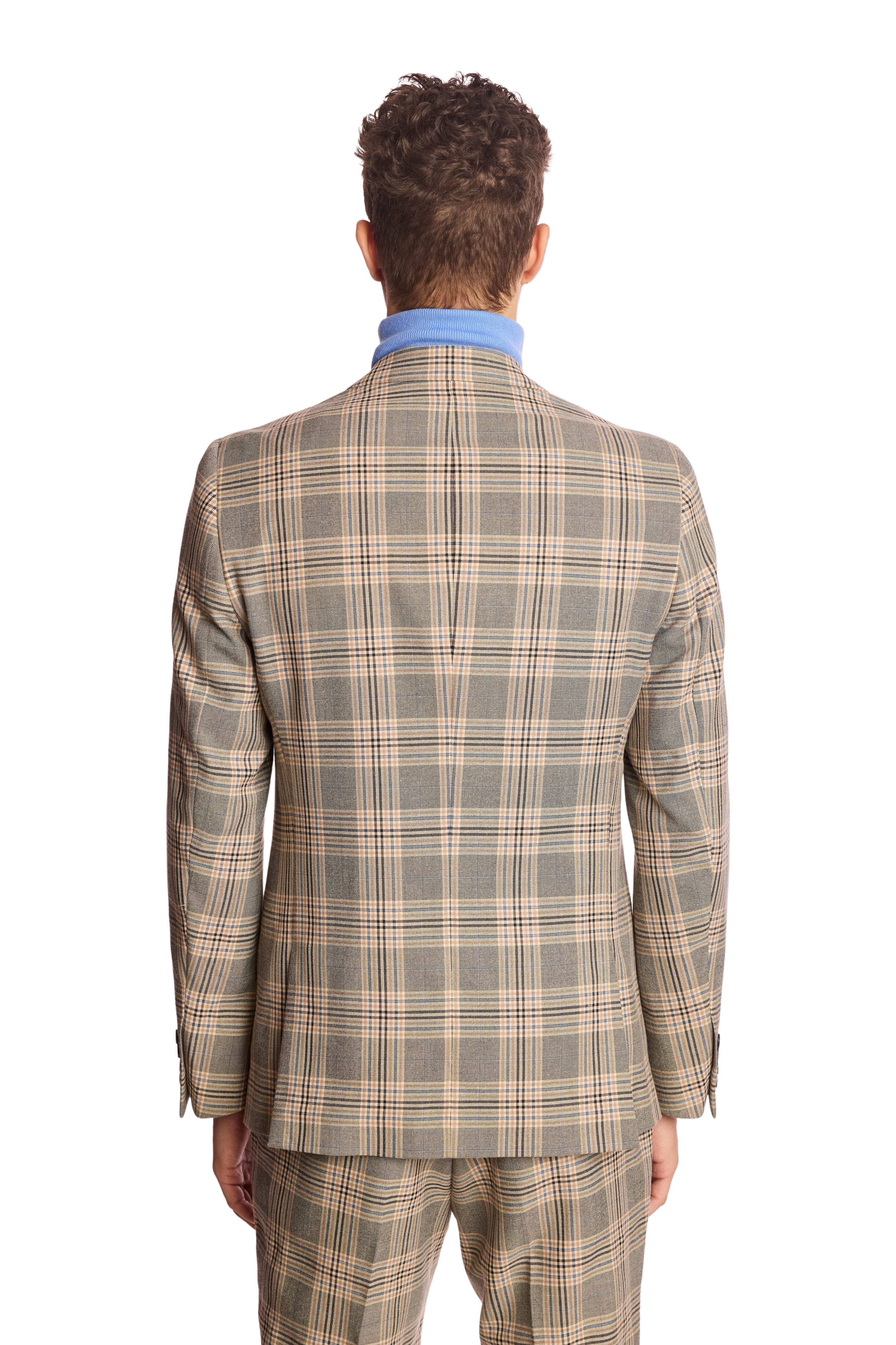 Dover Notch Jacket - slim - Blue & Grey Check
