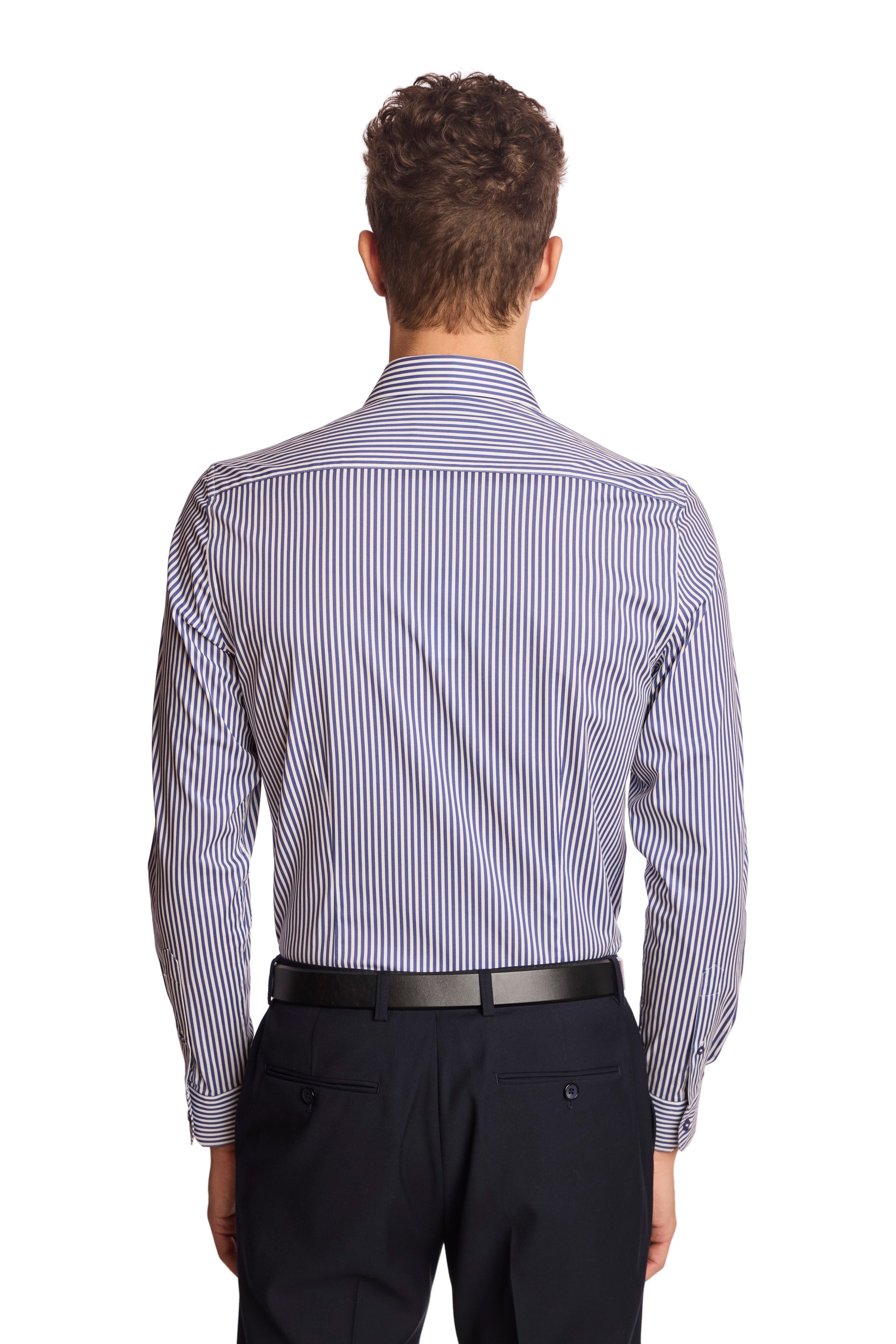 Samuel Spread Collar Shirt - Future Dusk Stripes