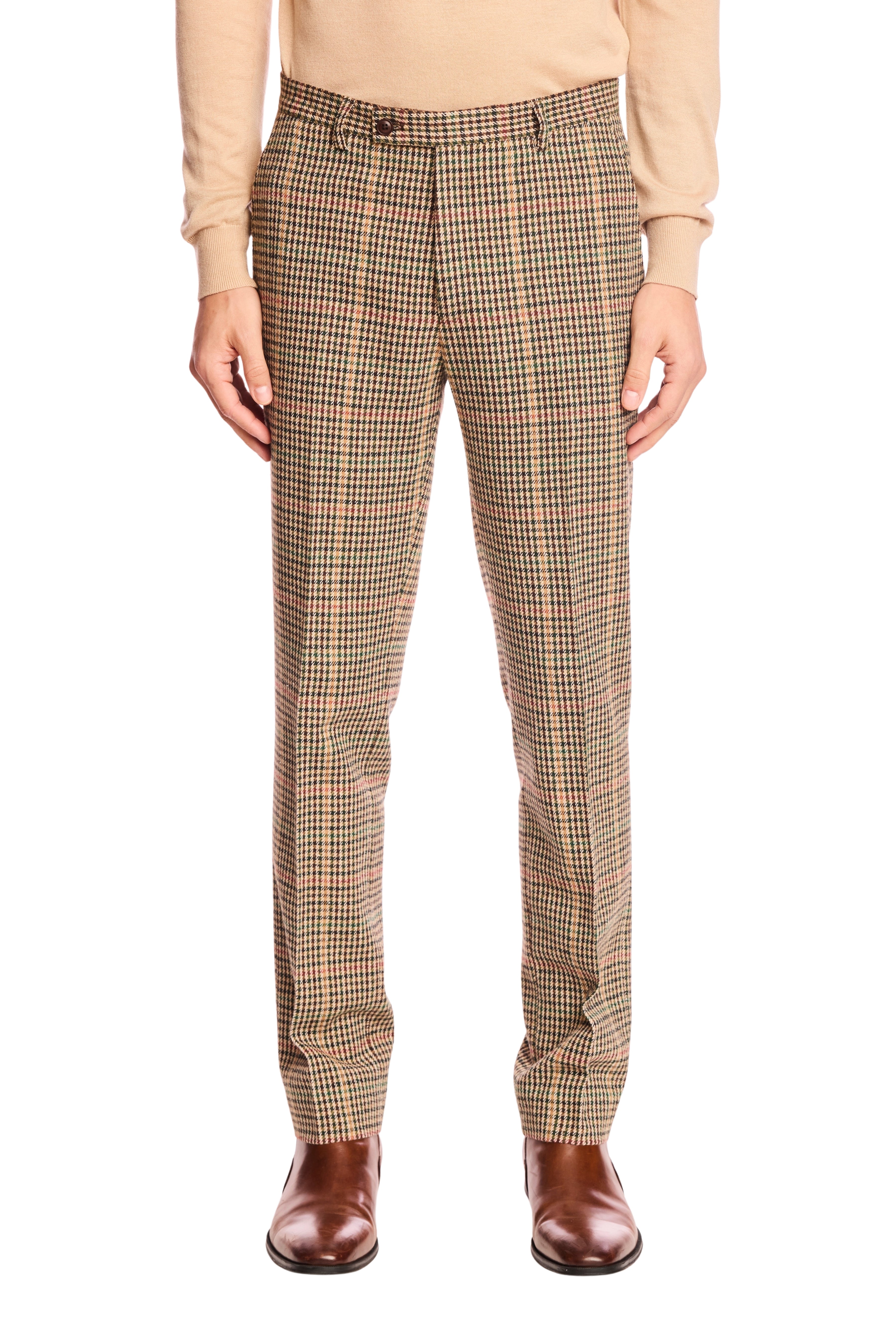 Downing pants - slim - Green Multi Houndstooth