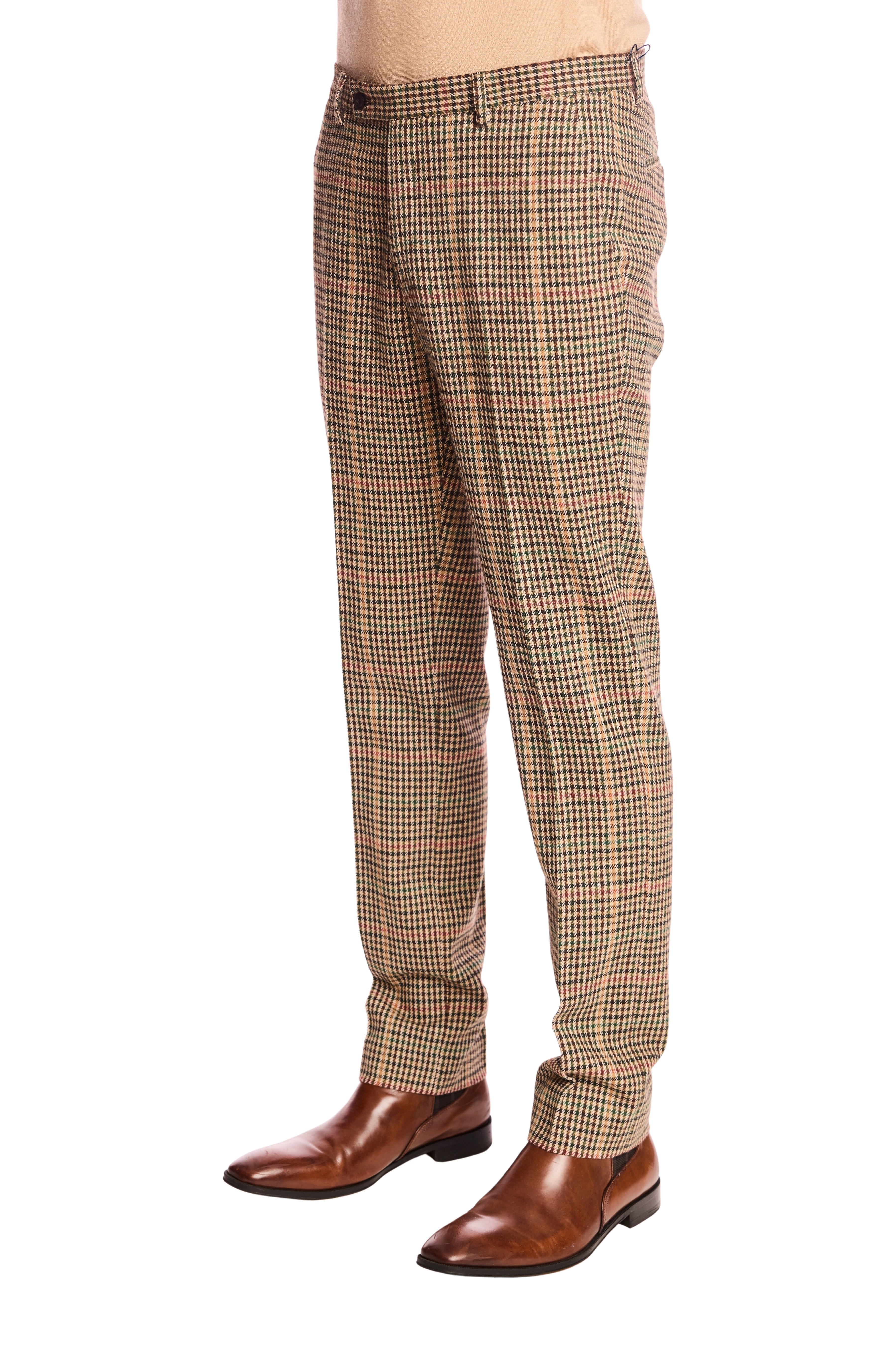 Downing pants - slim - Green Multi Houndstooth