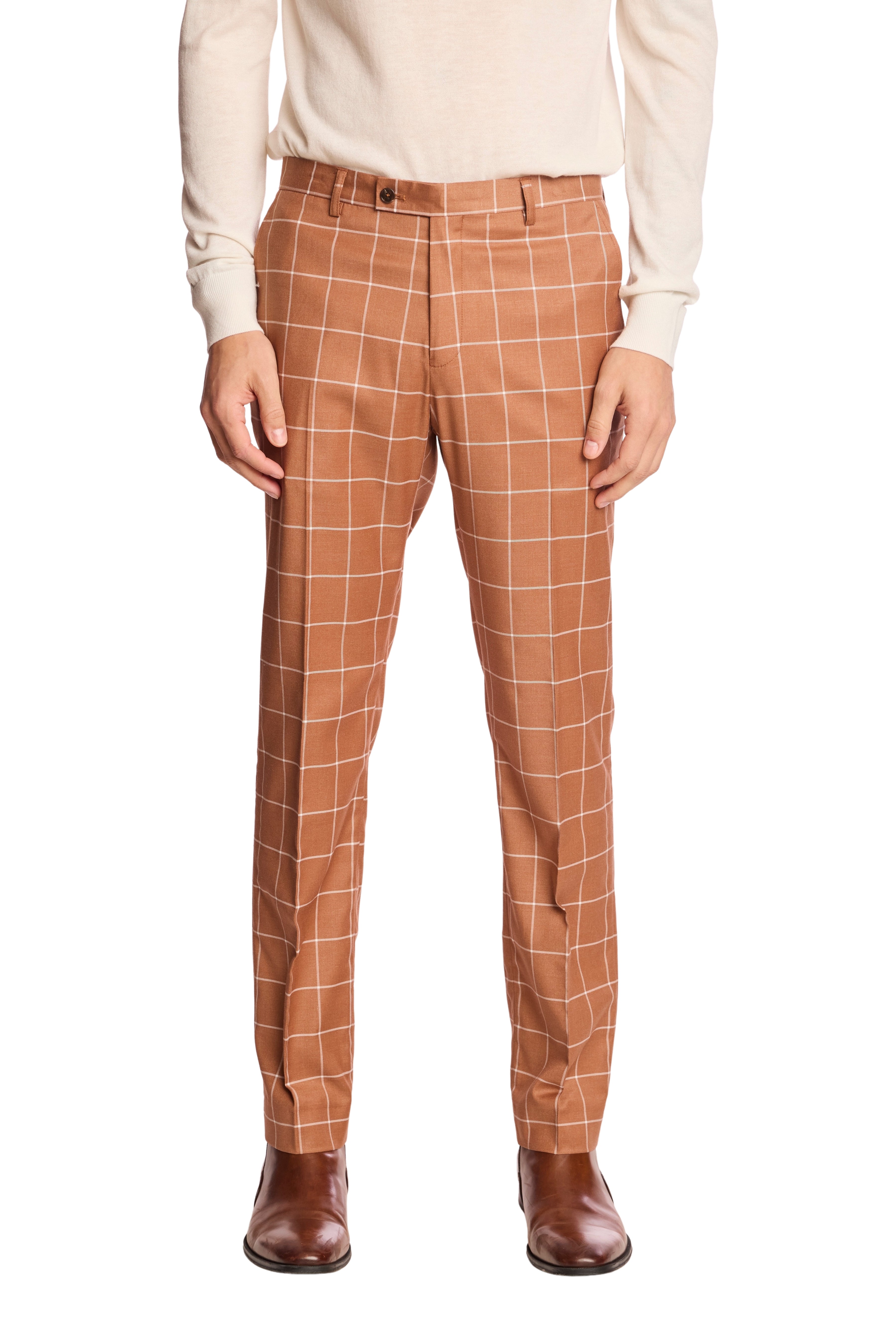Downing pants - slim - Pumpkin Spice Windowpane